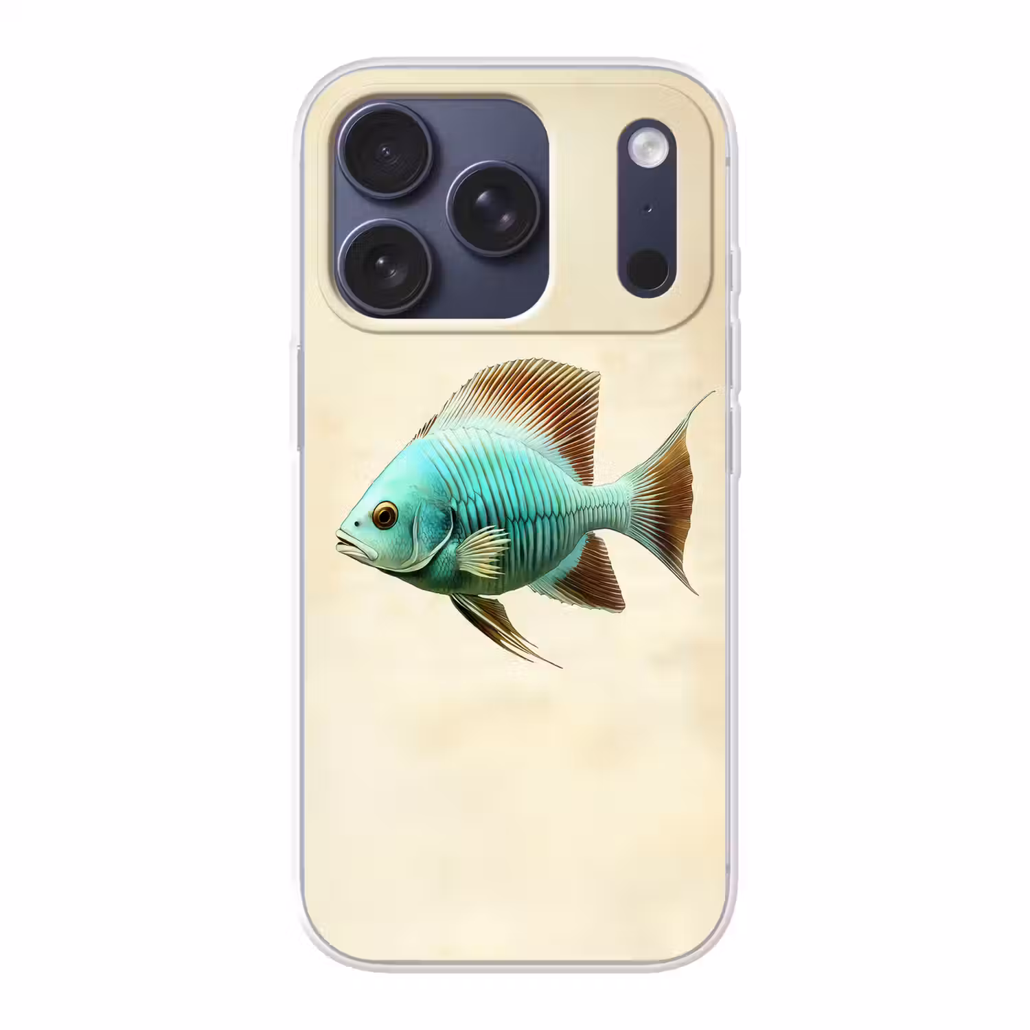 Schubben - Vis - Mint - Minimalistisch Telefoonhoesje iPhone 17 Pro klein -3d