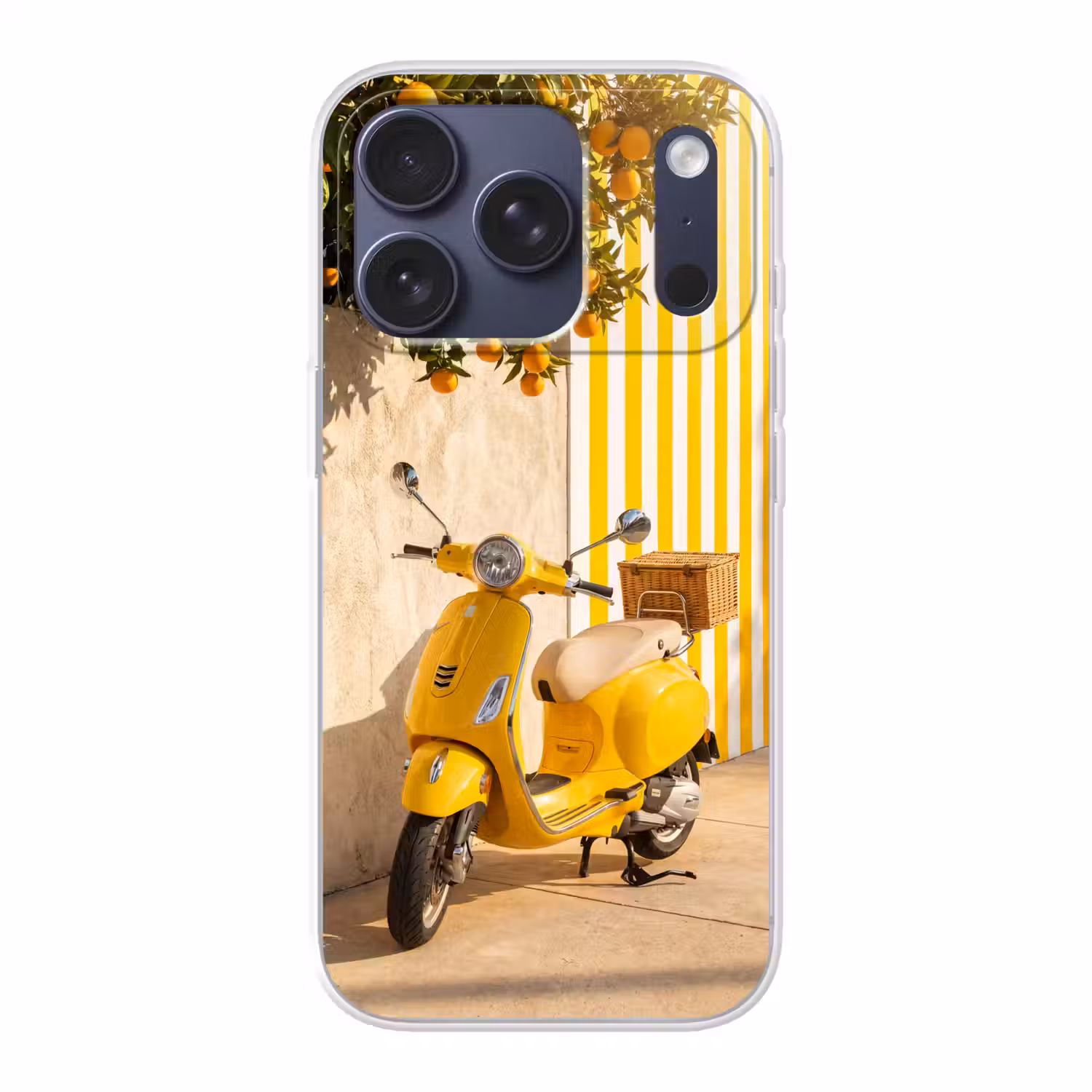 Scooter - Natuur - Zomer - Geel - Mediterraan Telefoonhoesje iPhone 17 Pro klein -3d