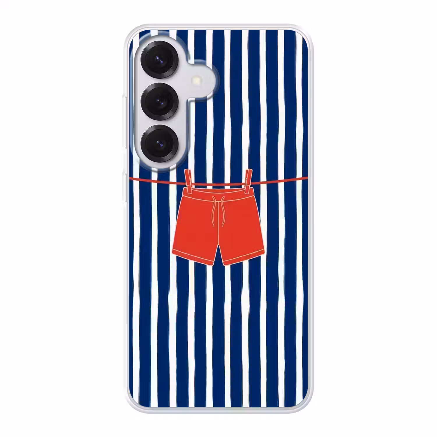 Shorts - Waslijn - Zomer - Illustratie - Rood Telefoonhoesje Samsung Galaxy S26 klein -3d