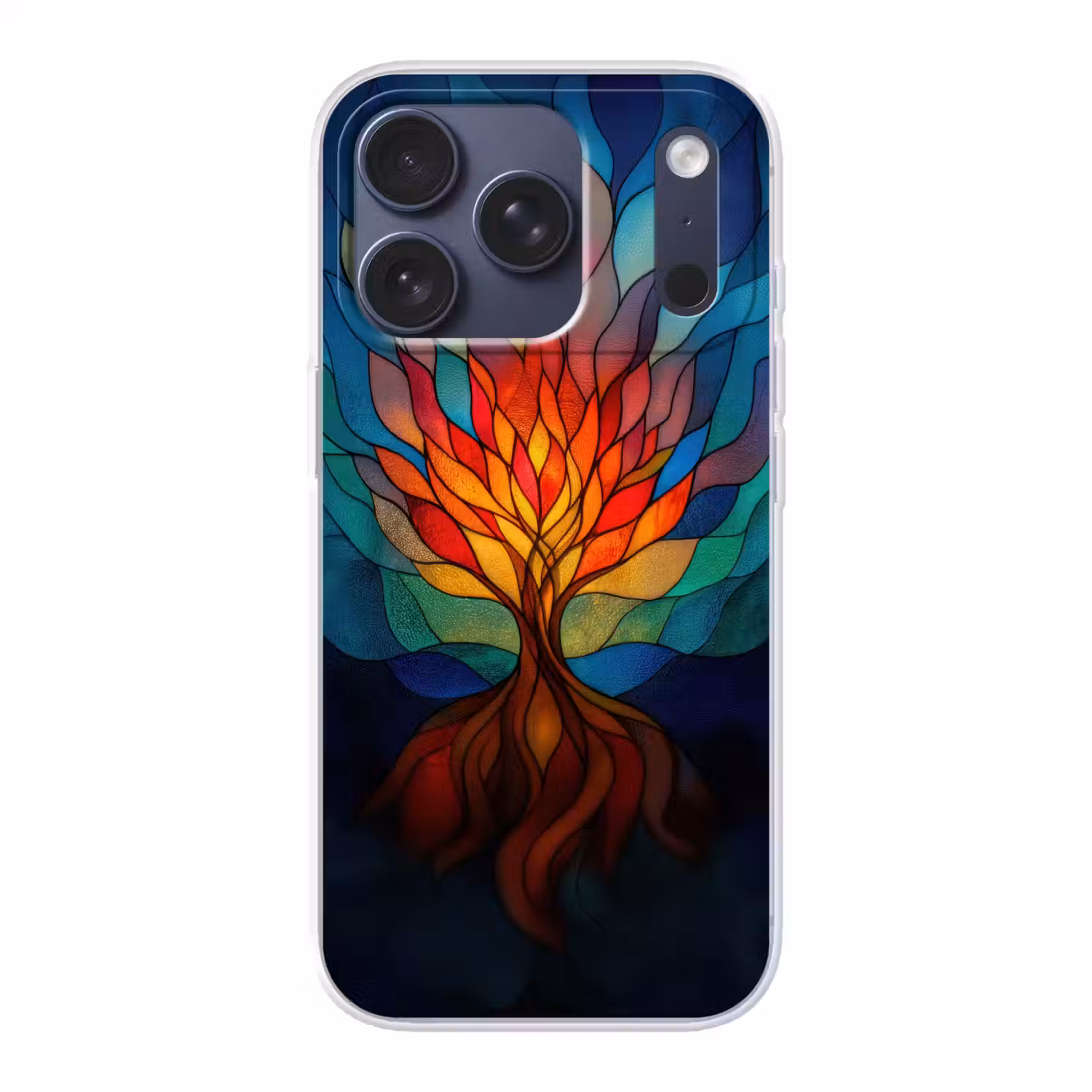 Sierglas - Boom - Rood - Vlakken Telefoonhoesje iPhone 17 Pro klein -3d