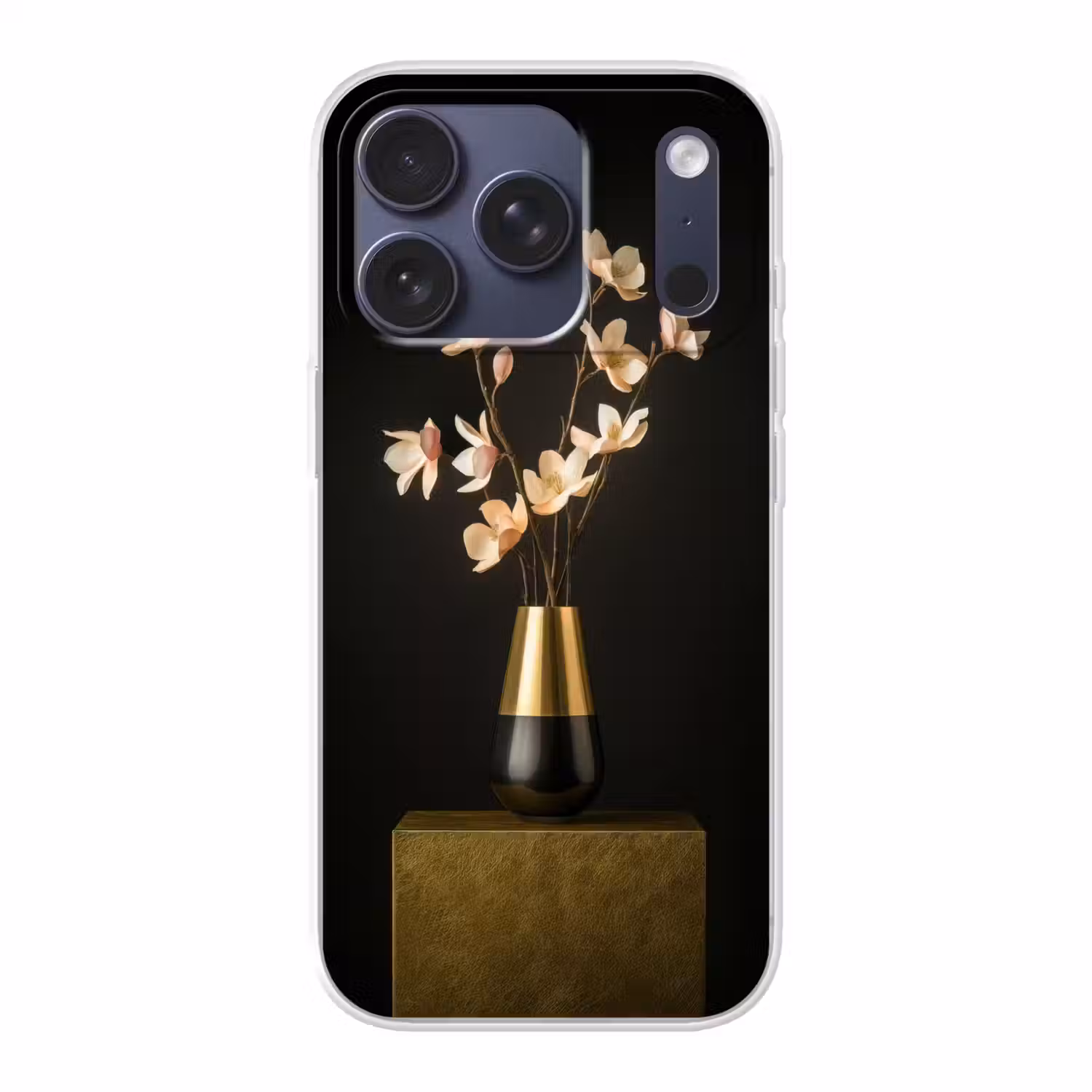 Sierlijk - Boeket - Goud - Vaas Telefoonhoesje iPhone 17 Pro klein -3d