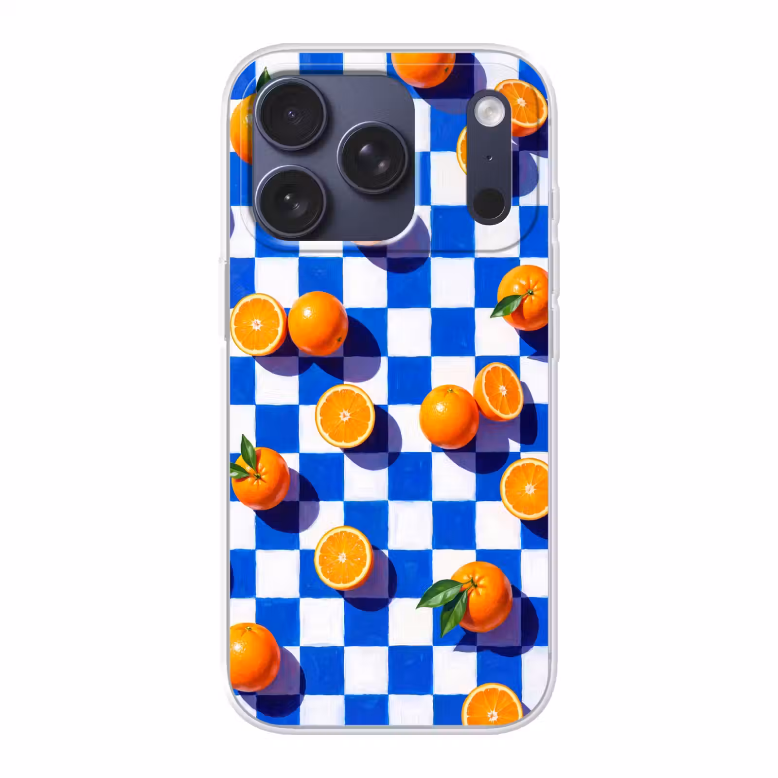 Telefoonhoesje - Sinaasappel - Geruit - Eten - Sinaasappel - Geruit - Eten Telefoonhoesje iPhone 17 Pro klein