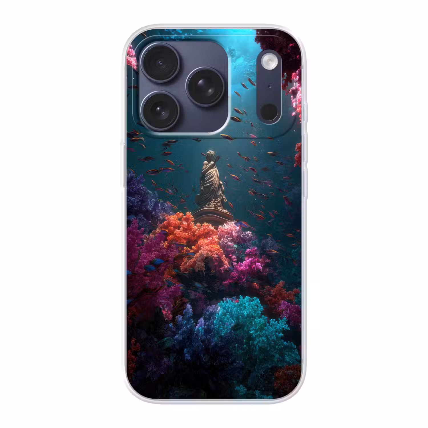 Standbeeld - Zeebodem - Koraal - Kleurrijk Telefoonhoesje iPhone 17 Pro klein -3d