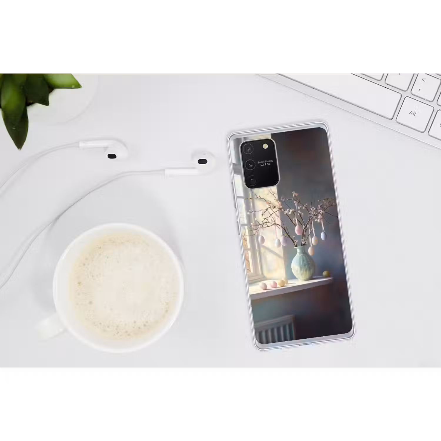 Stilleven - Vaas - Paastak Telefoonhoesje Samsung Galaxy S10 Lite klein -oordopS10Lite