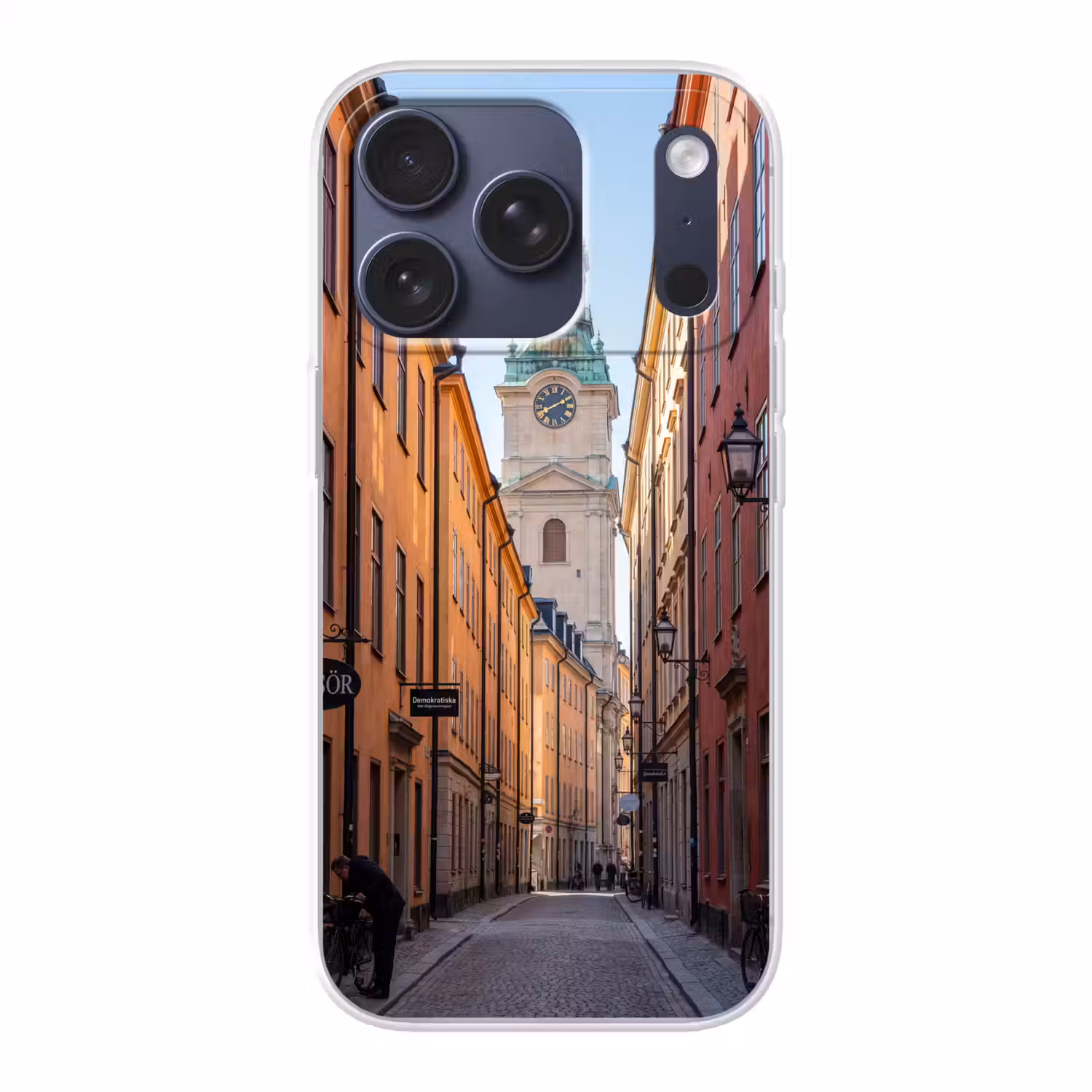 Straat - Klokkentoren - Stad - Architectuur - Historisch Telefoonhoesje iPhone 17 Pro klein -3d