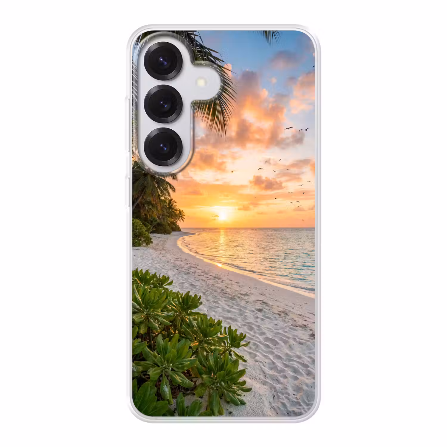 Strand - Zonsondergang - Palmbomen - Tropisch - Natuur Telefoonhoesje Samsung Galaxy S26 klein -3d