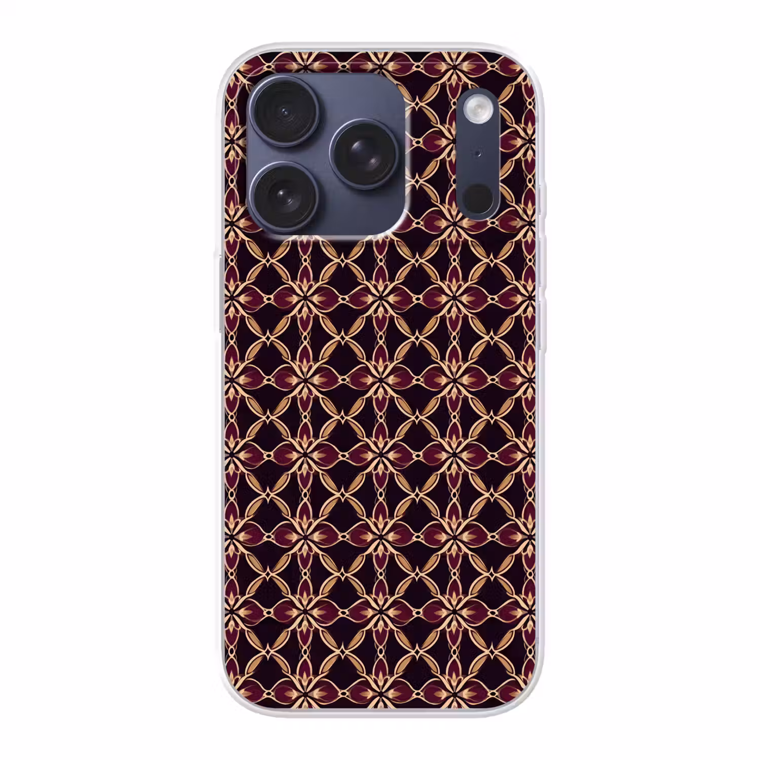 Symmetrisch - Tegel - Burgundy Telefoonhoesje iPhone 17 Pro klein 878 -3d