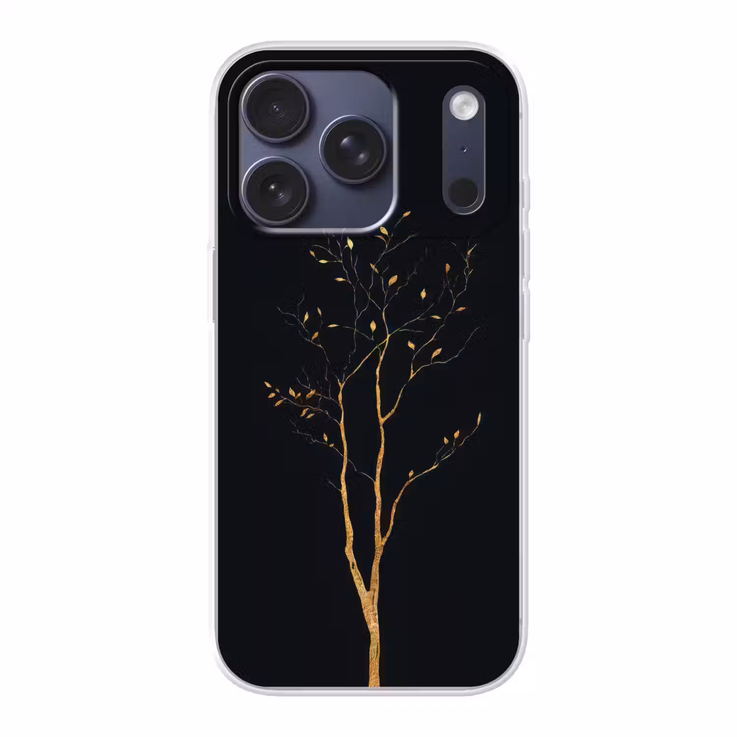 Takken - Blaadjes - Zwart Telefoonhoesje iPhone 17 Pro klein -3d