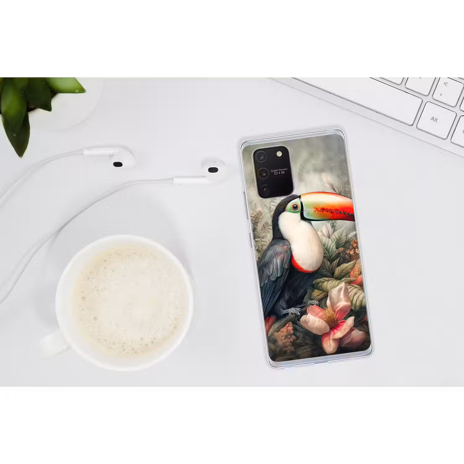 Toekan - Vogels - Bloemen - Planten - Tropisch Telefoonhoesje Samsung Galaxy S10 Lite klein -oordopS10Lite