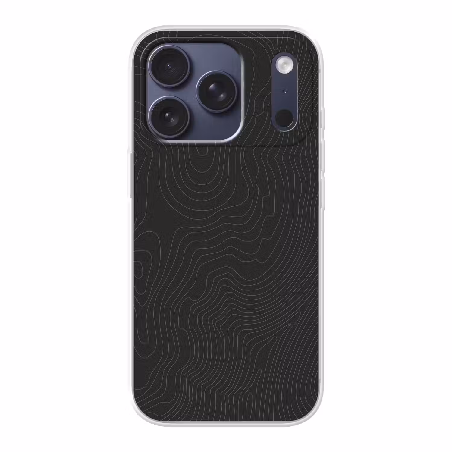 Topografische lijnen - Grijs - Abstract Telefoonhoesje iPhone 17 Pro klein -3d