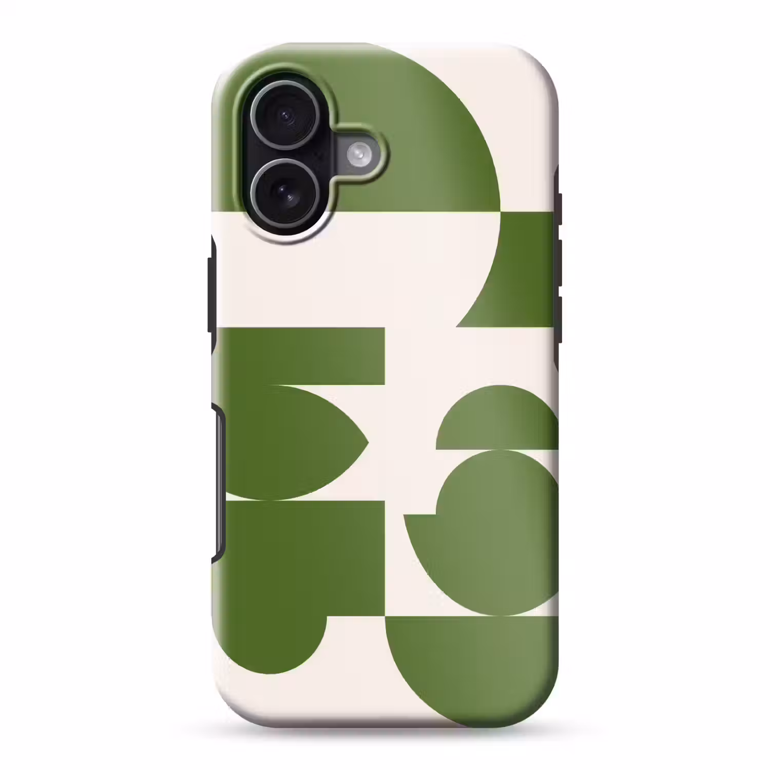 Abstract - Geometrie - Modern - Groen - Wit Toughcase MagSafe Apple iPhone 17 klein -3d