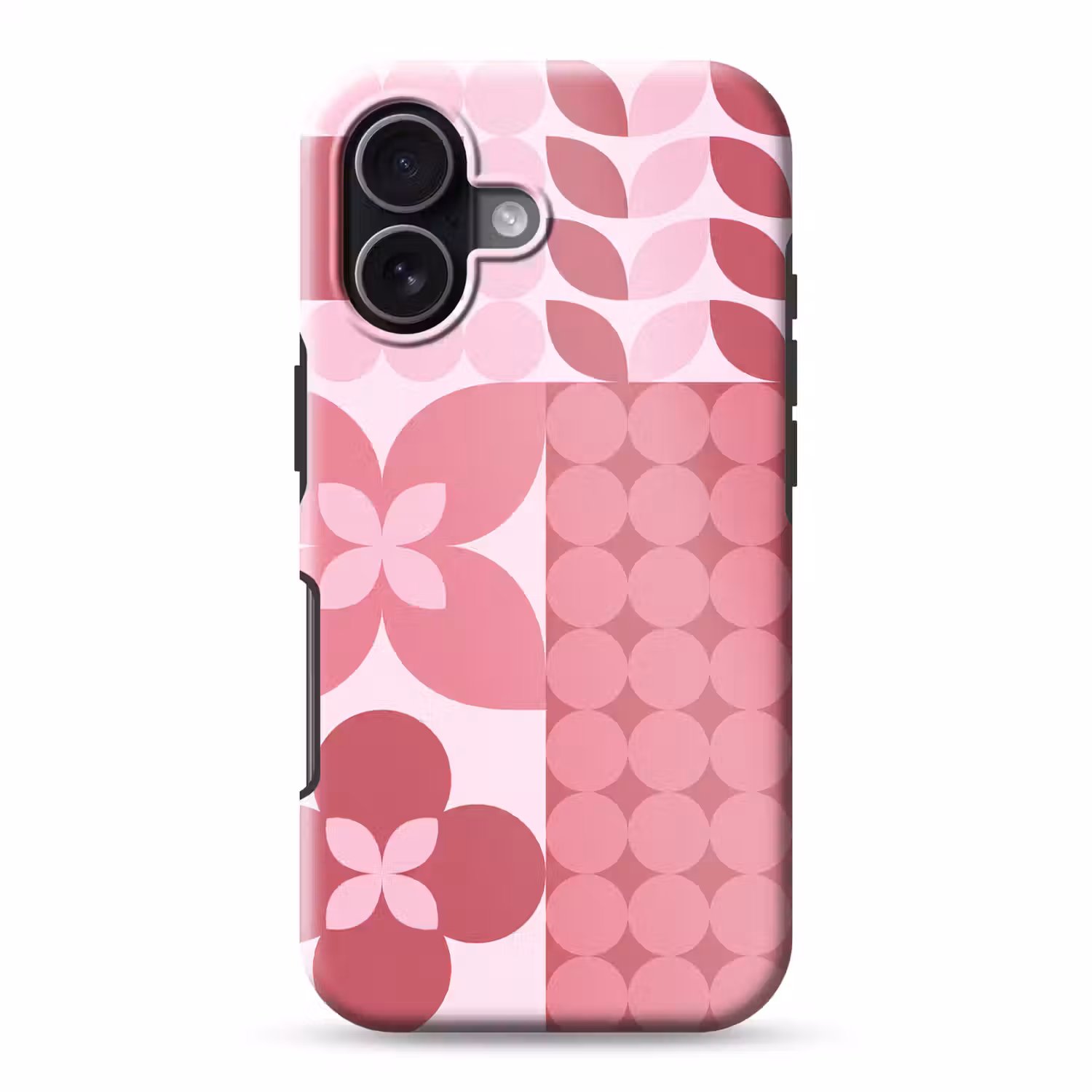 Abstract - Geometrisch - Patroon - Modern - Roze Toughcase MagSafe Apple iPhone 17 klein -3d