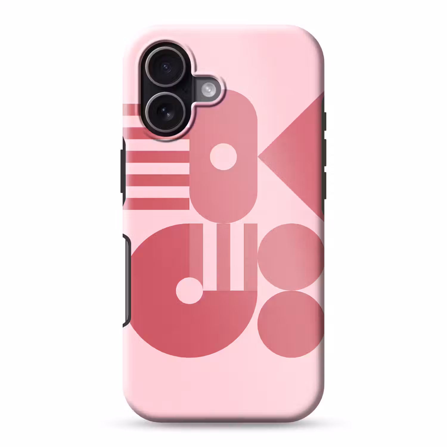 Abstract - Geometrisch - Vormen - Roze Toughcase MagSafe Apple iPhone 17 klein -3d