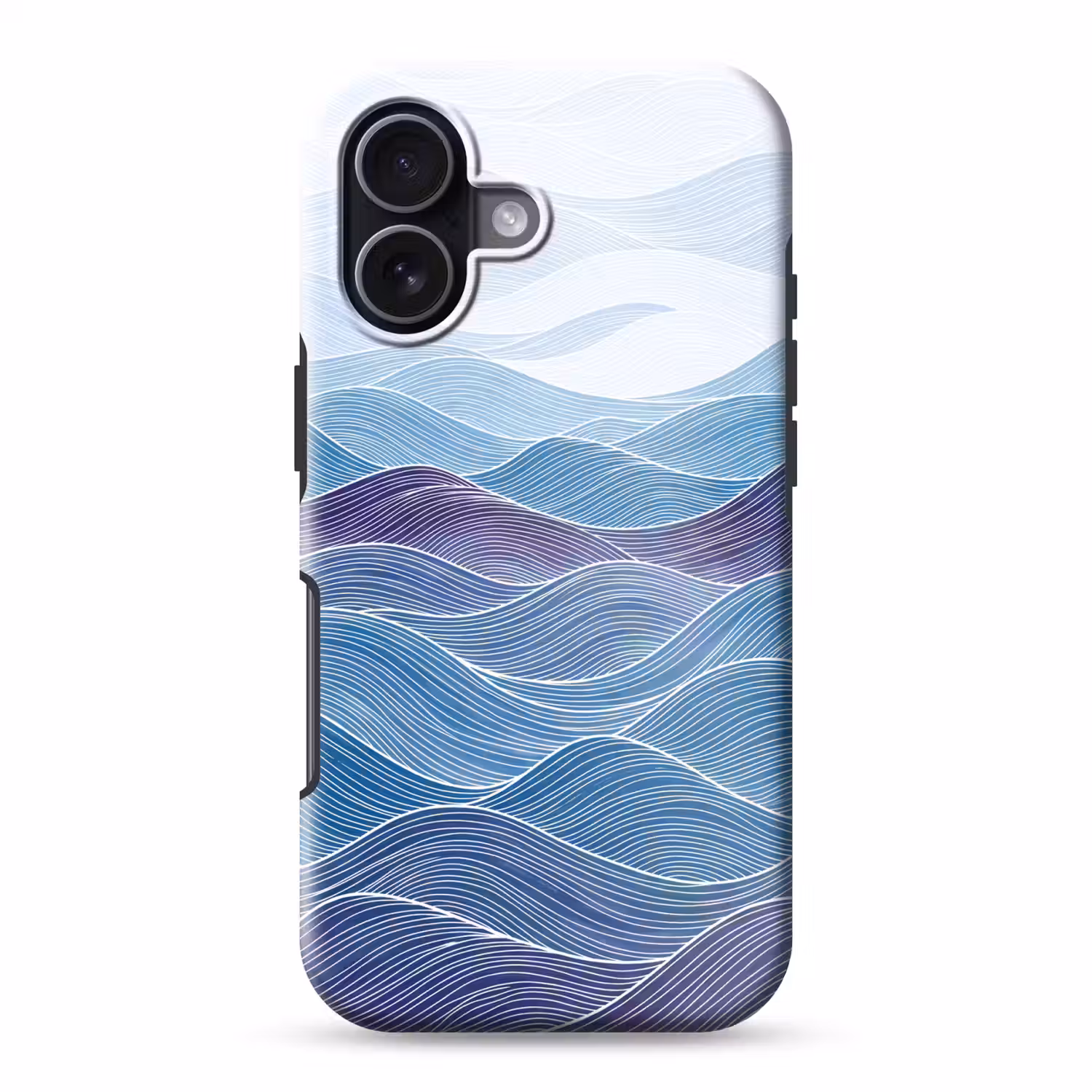 Abstract - Golven - Patroon - Blauw - Modern Toughcase MagSafe Apple iPhone 17 klein -3d