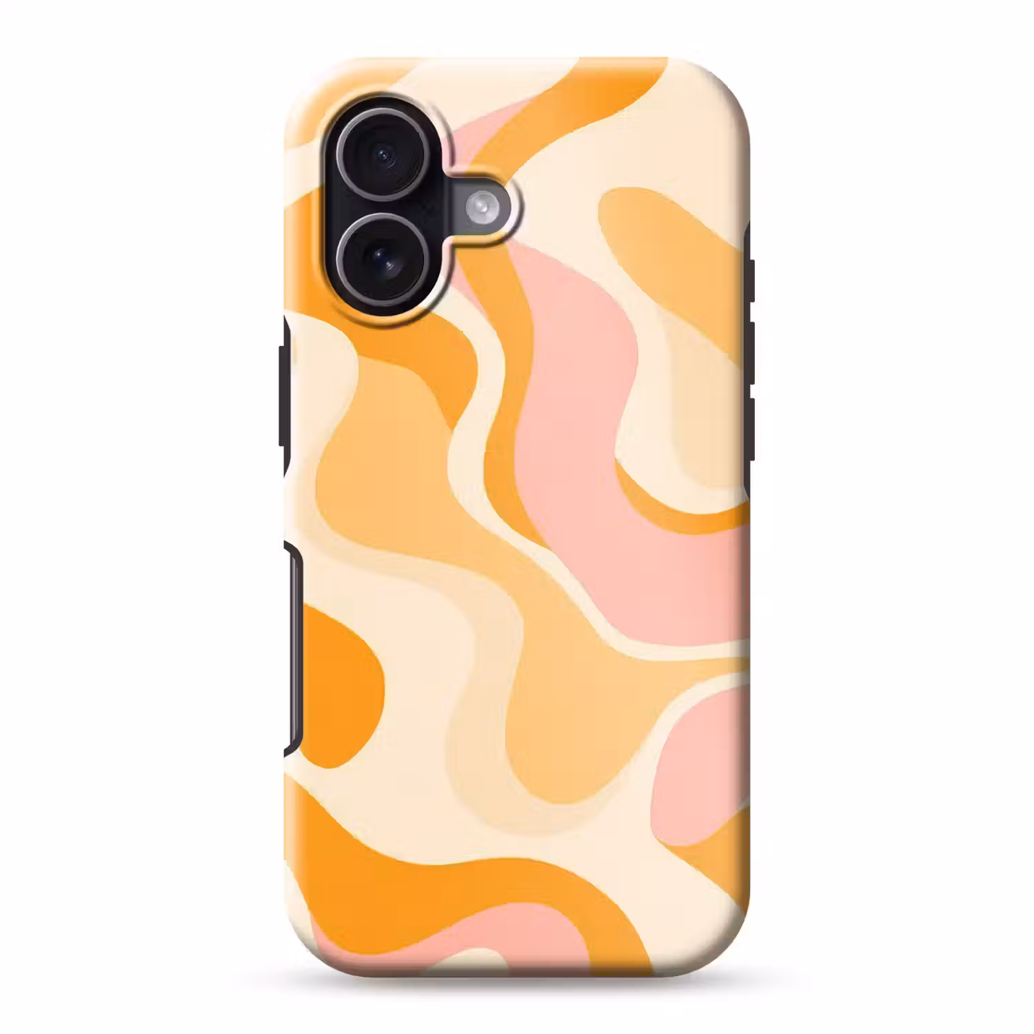 Abstract - Golvend - Oranje Toughcase MagSafe Apple iPhone 17 klein -3d