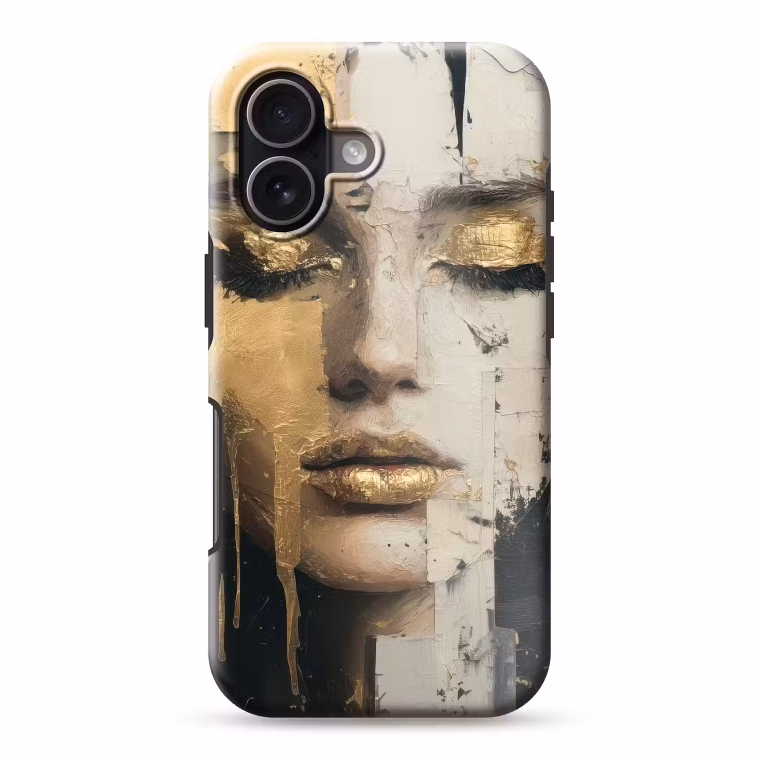 Abstract - Goud - Gezicht - Lippen Toughcase MagSafe Apple iPhone 17 klein -3d