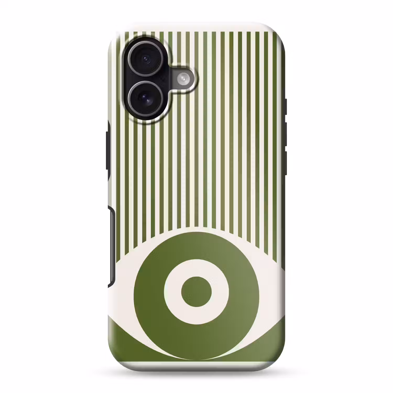 Abstract - Oog - Strepen - Modern - Groen Toughcase MagSafe Apple iPhone 17 klein -3d