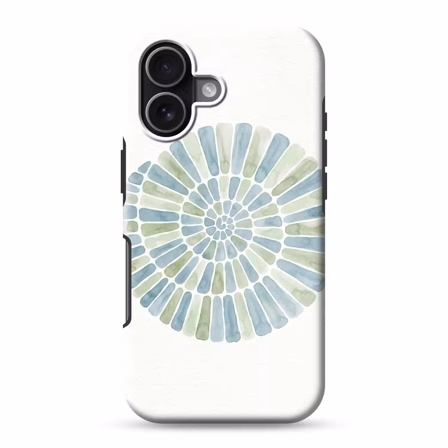 Abstract - Spiraal - Patroon - Modern - Blauw-Groen Toughcase MagSafe Apple iPhone 17 klein -3d