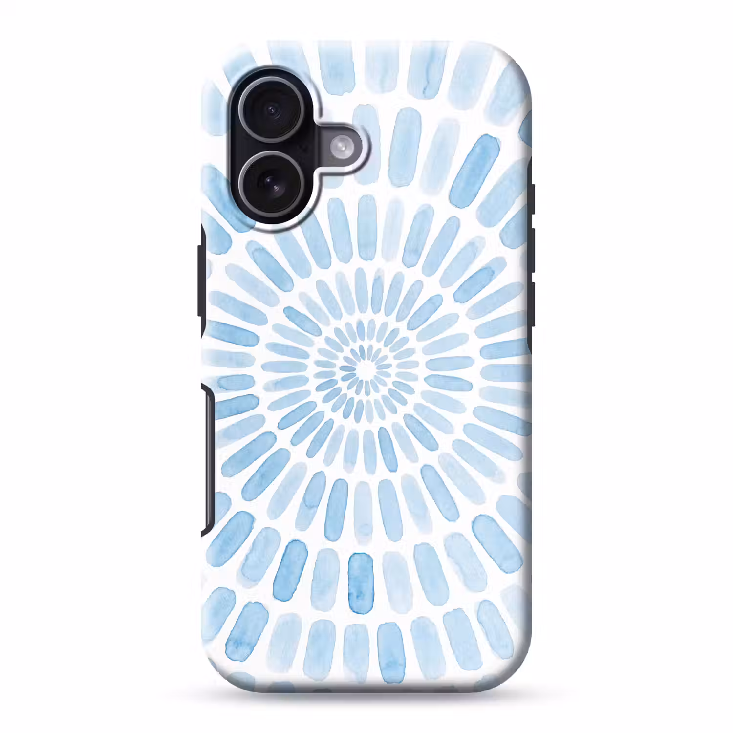 Abstract - Vormen - Kunst - Aquarel - Blauw Toughcase MagSafe Apple iPhone 17 klein -3d