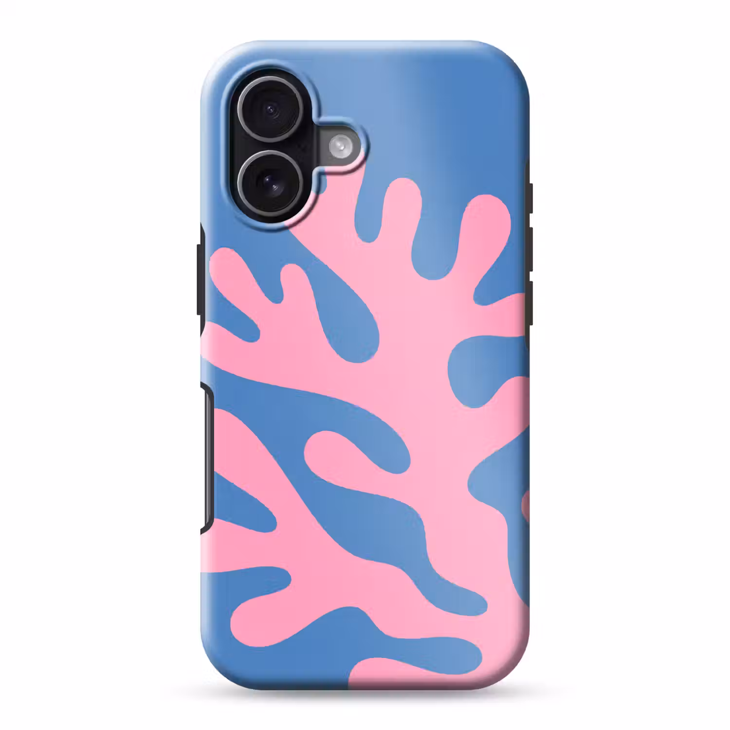 Abstract - Vormen - Roze - Blauw Toughcase MagSafe Apple iPhone 17 klein -3d