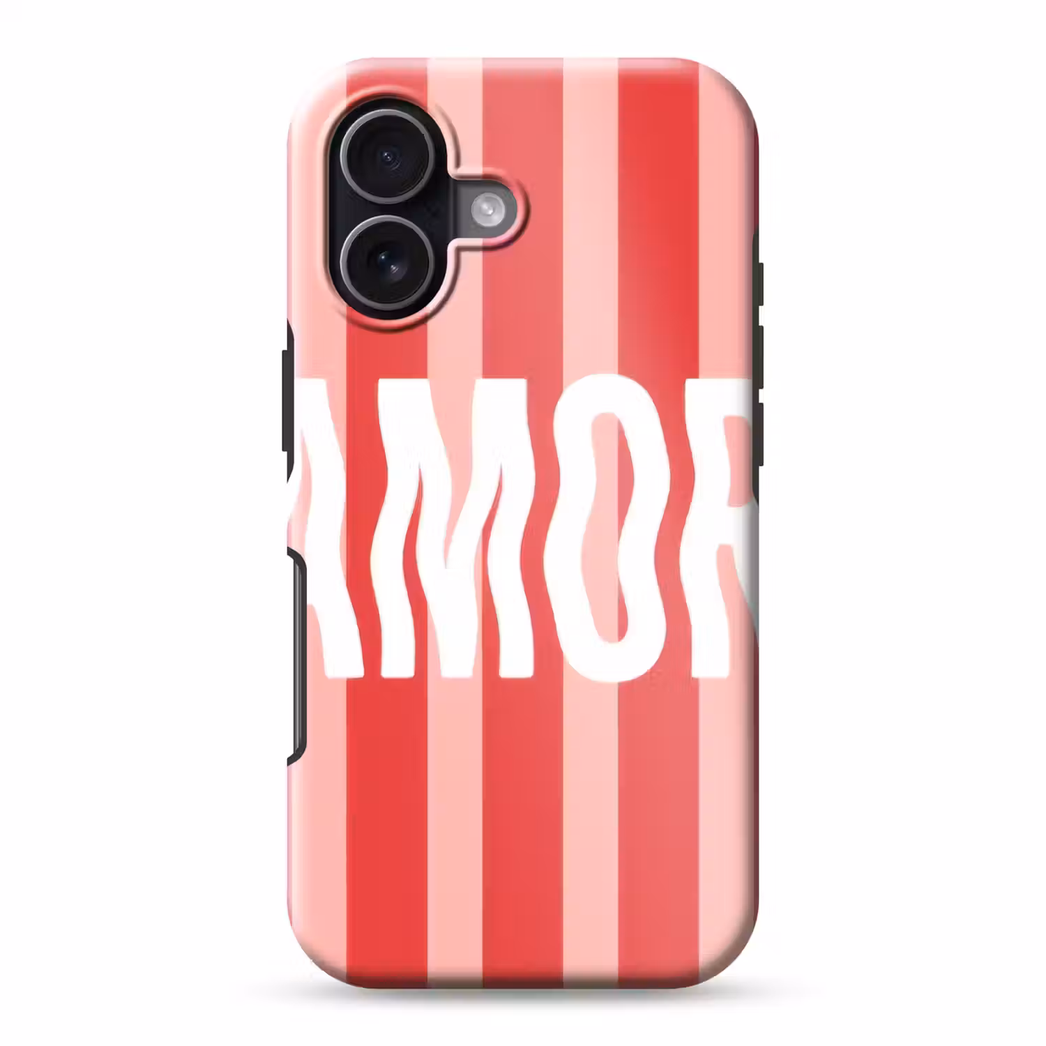Amor - Strepen - Rood - Roze Toughcase MagSafe Apple iPhone 17 klein -3d