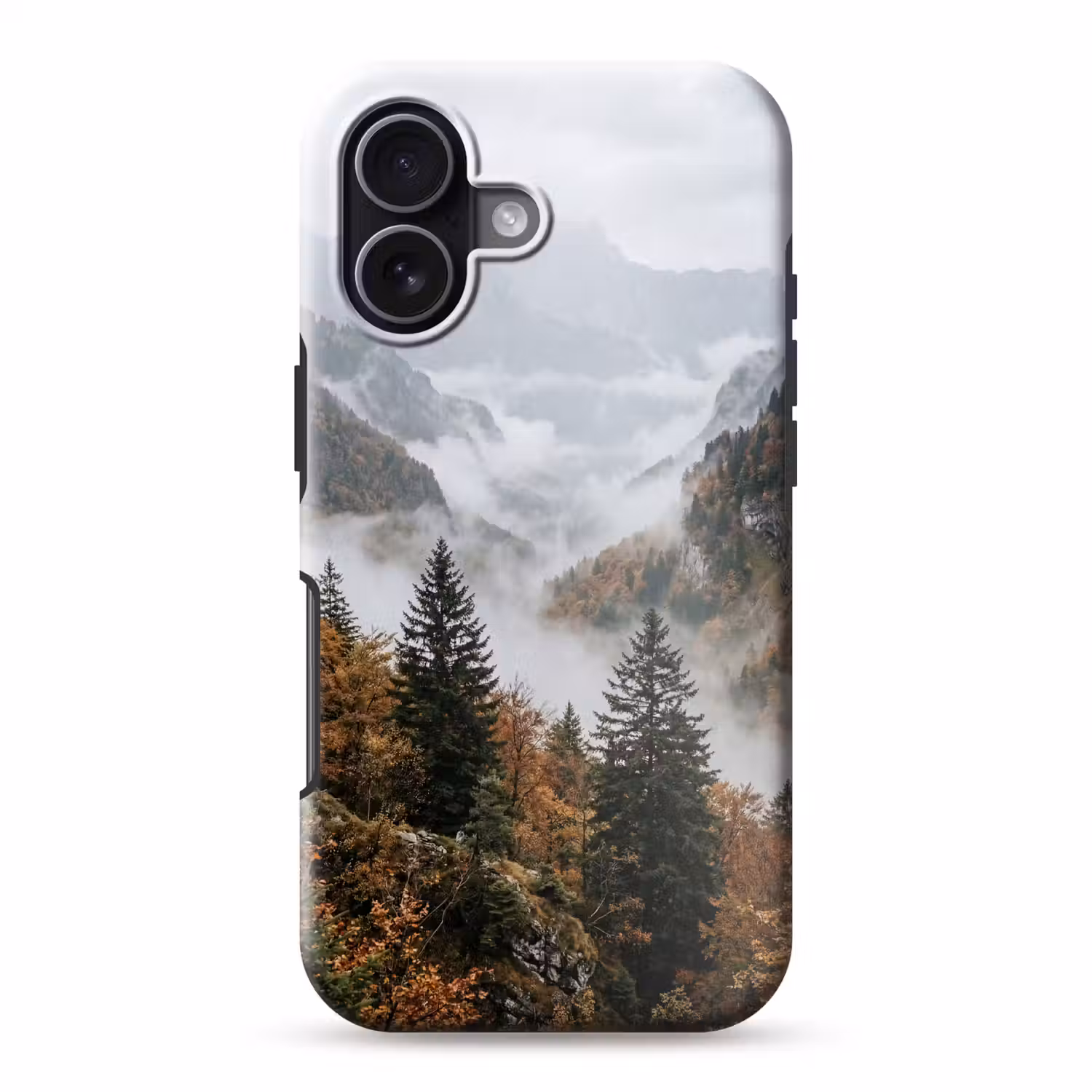 Bergen - Vallei - Mist - Herfst - Natuur Toughcase MagSafe Apple iPhone 17 klein -3d
