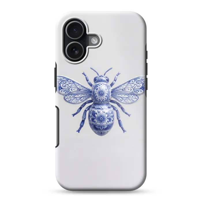 Bij - Modern - Delfts - Blauw Toughcase MagSafe Apple iPhone 17 klein -3d
