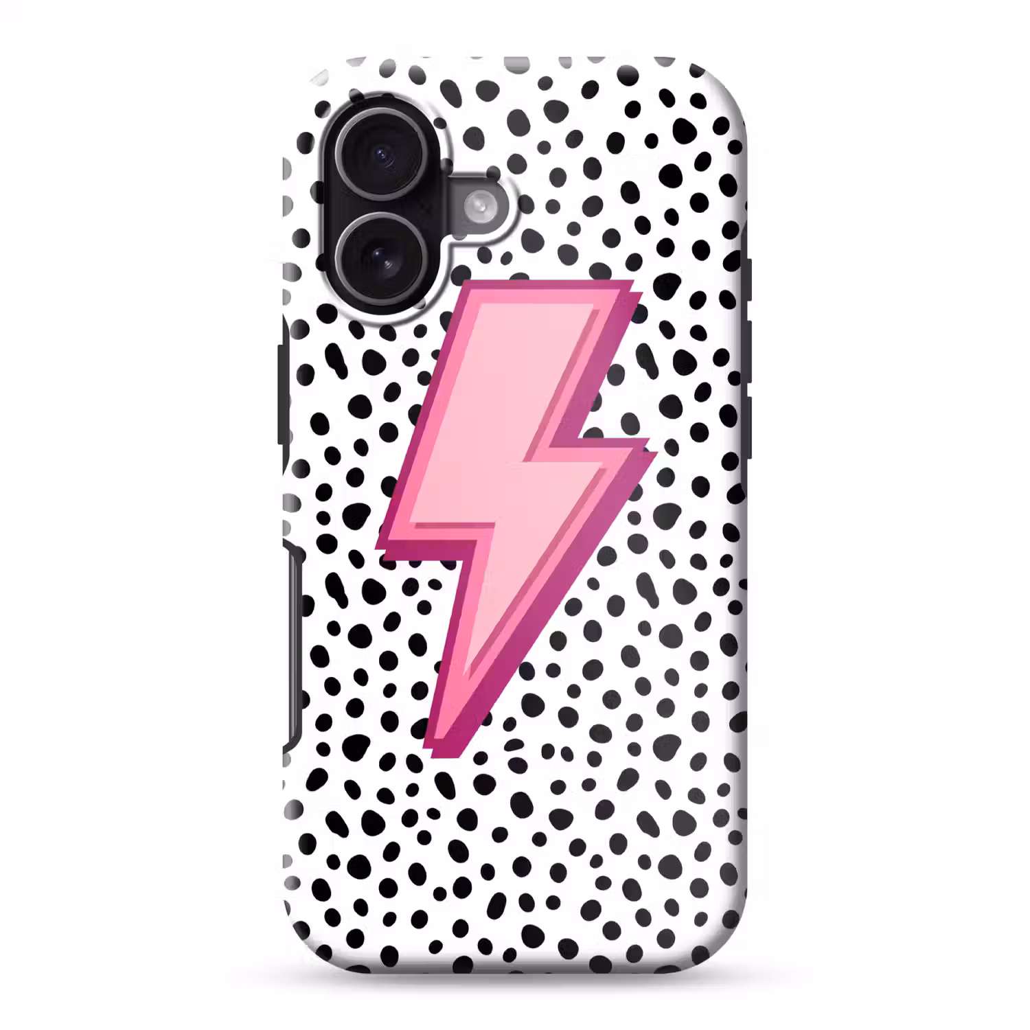 Bliksem - Roze - Stippen Toughcase MagSafe Apple iPhone 17 klein -3d