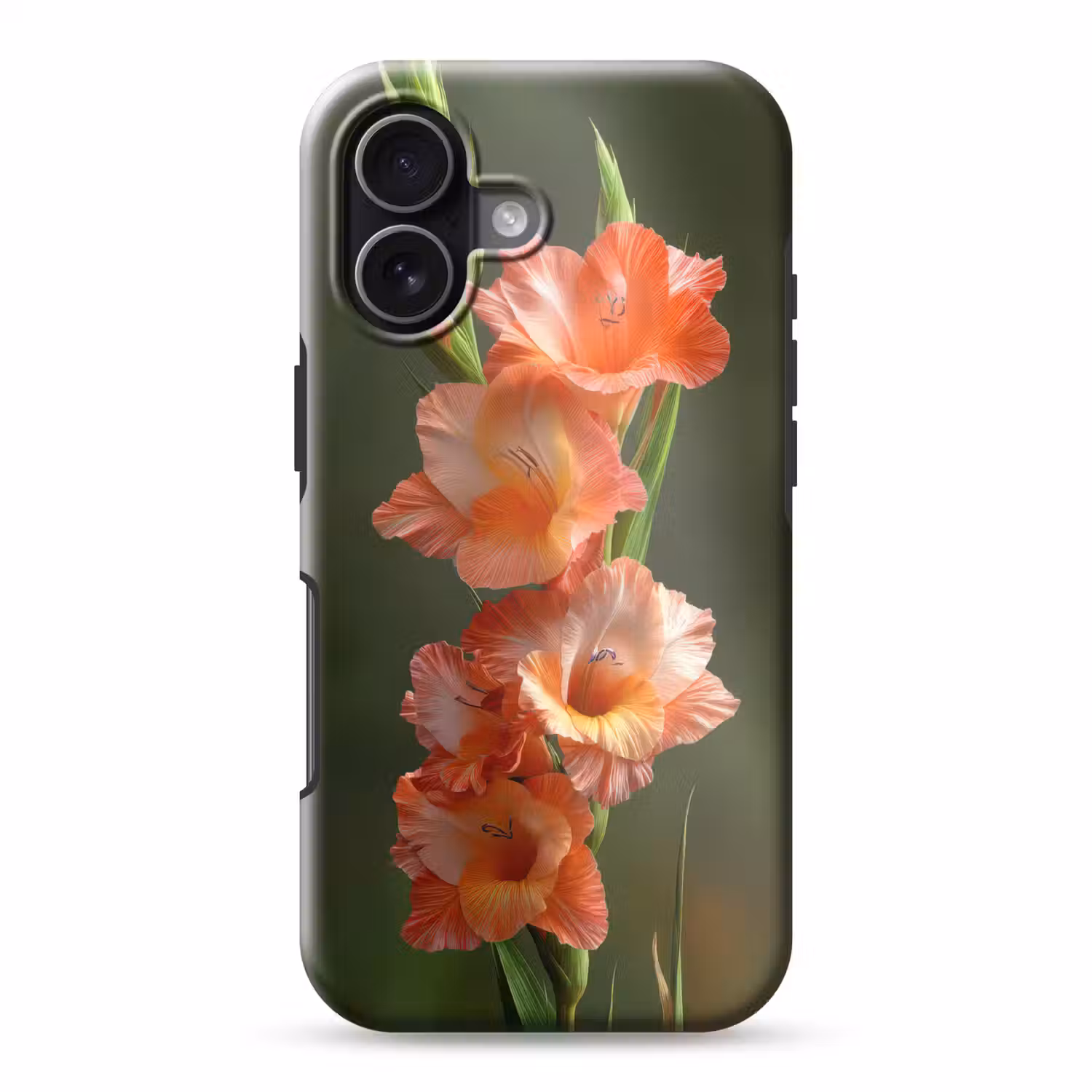 Bloem - Gladiolen - Zalmroze Toughcase MagSafe Apple iPhone 17 klein -3d