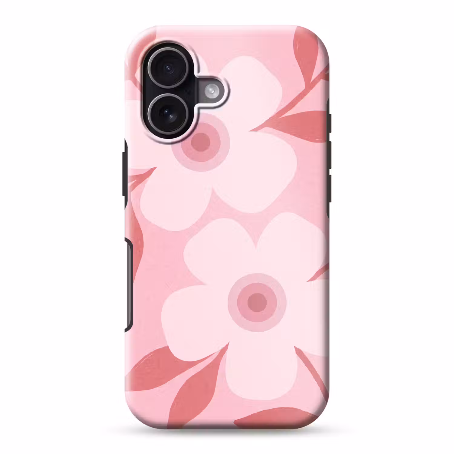 Bloemen - Abstract - Modern - Roze - Natuur Toughcase MagSafe Apple iPhone 17 klein -3d