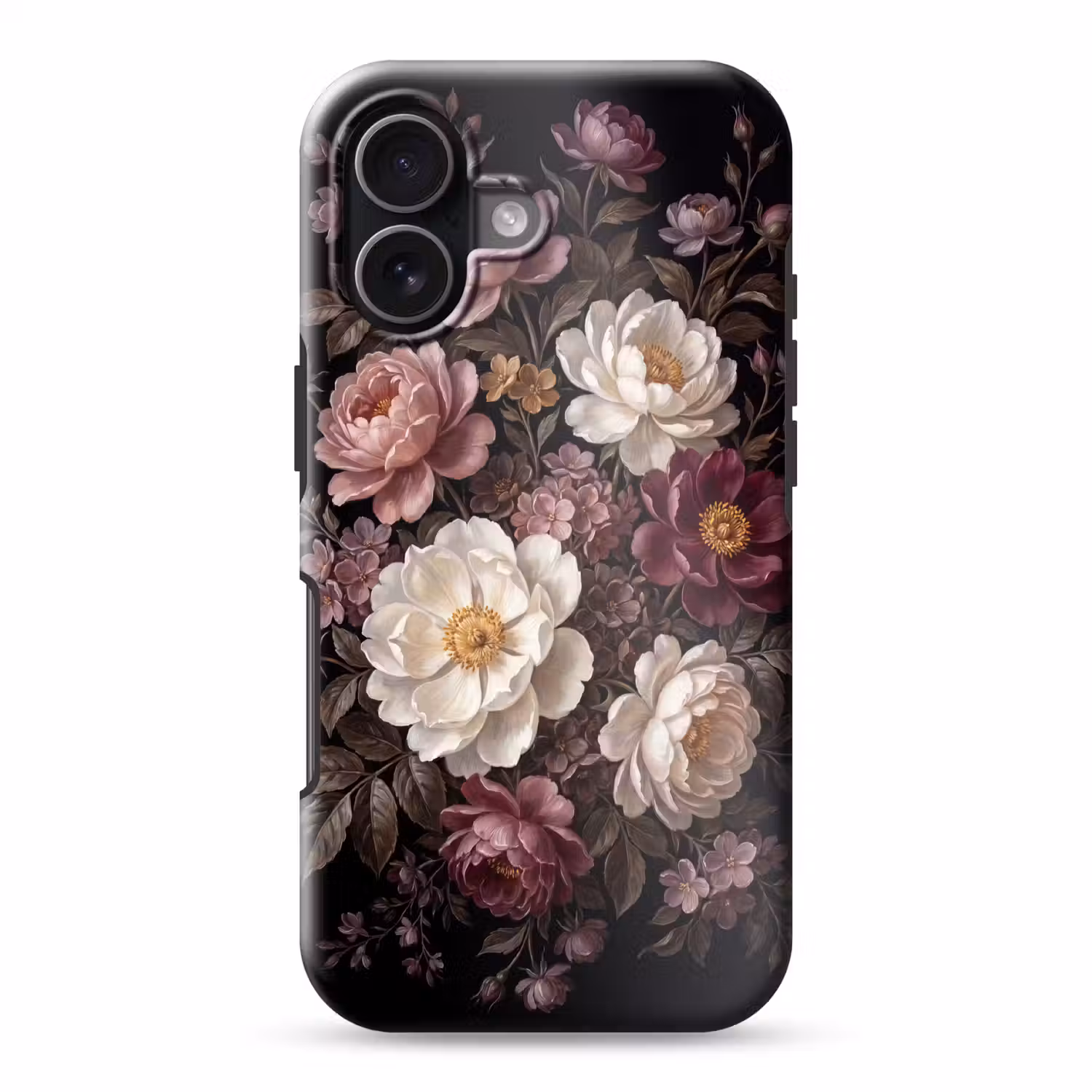 Bloemen - Boeket - Klassiek - Donker - Rood Toughcase MagSafe Apple iPhone 17 klein -3d