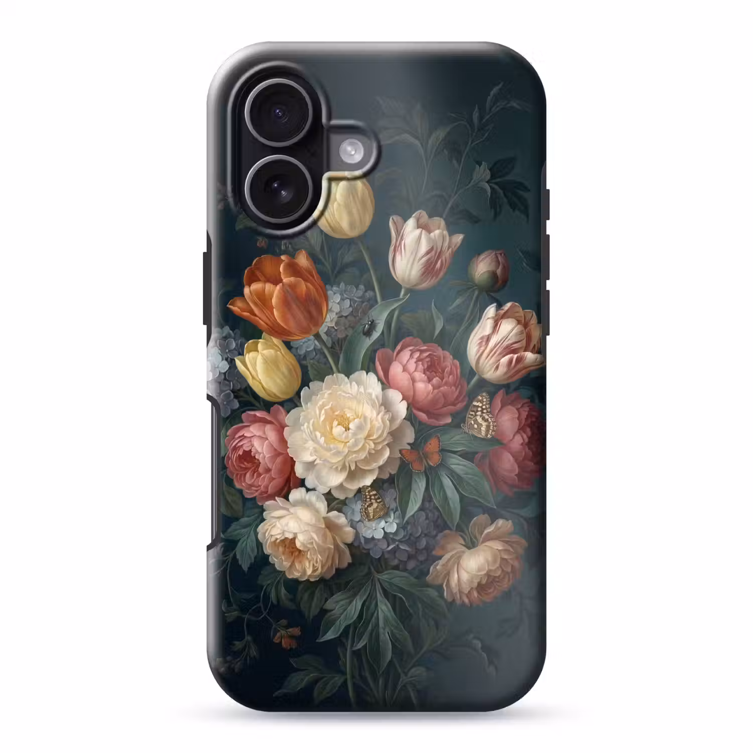 Bloemen - Boeket - Natuur - Klassiek - Donker Toughcase MagSafe Apple iPhone 17 klein -3d