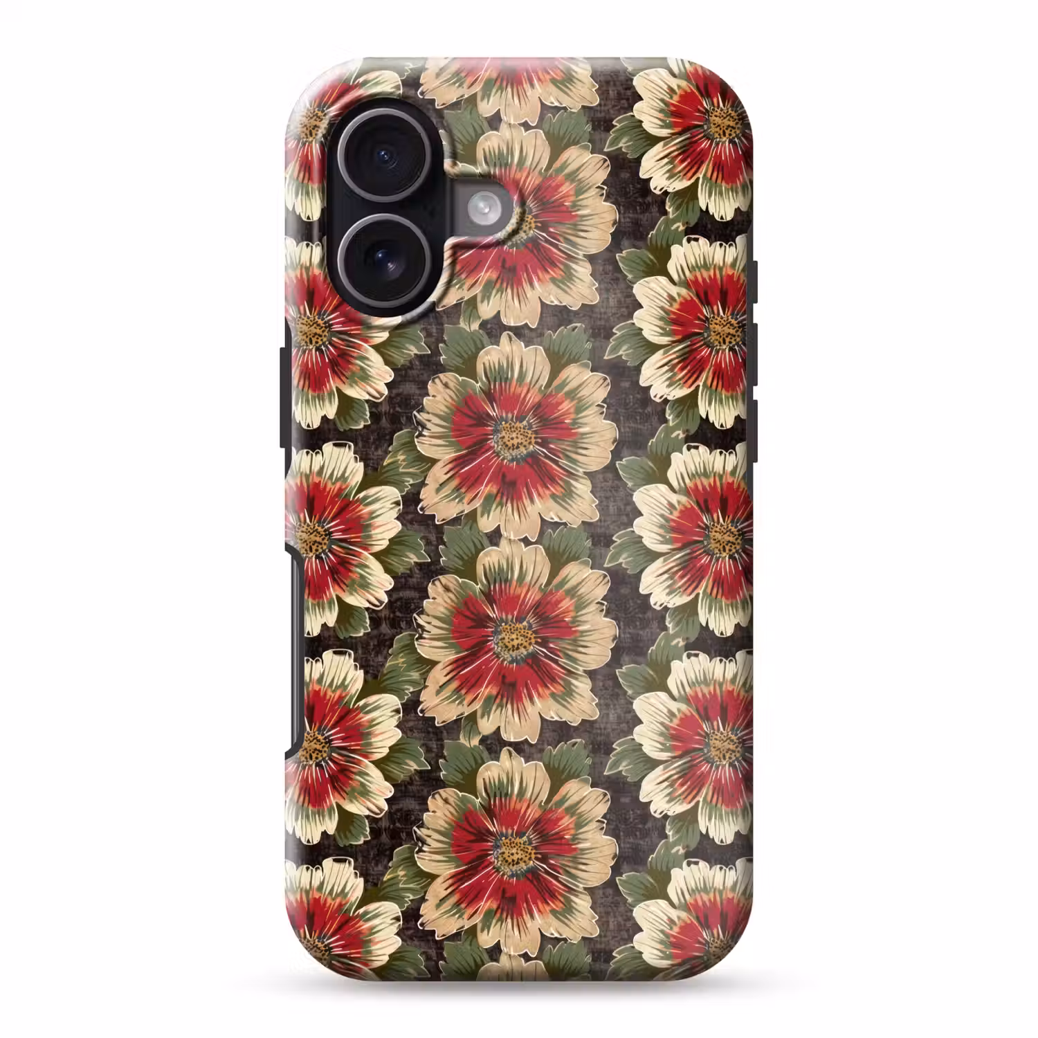 Bloemen - Klassiek - Patroon - Rood Toughcase MagSafe Apple iPhone 17 klein 1017 -3d