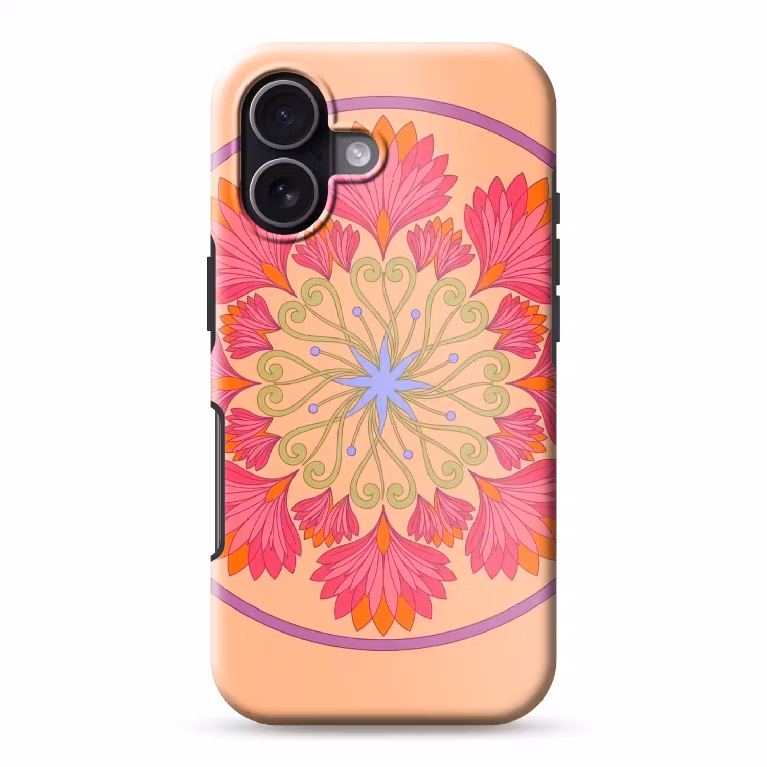 Bloemen - Patroon - Abstract - Roze - Decoratief Toughcase MagSafe Apple iPhone 17 klein -3d