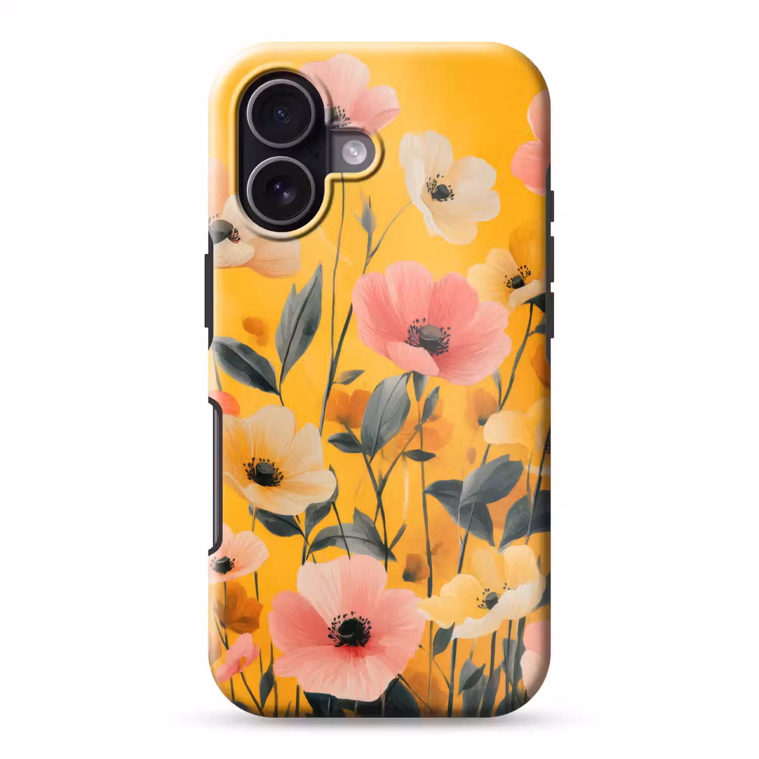 Bloemen - Veld - Geel Toughcase MagSafe Apple iPhone 17 klein -3d