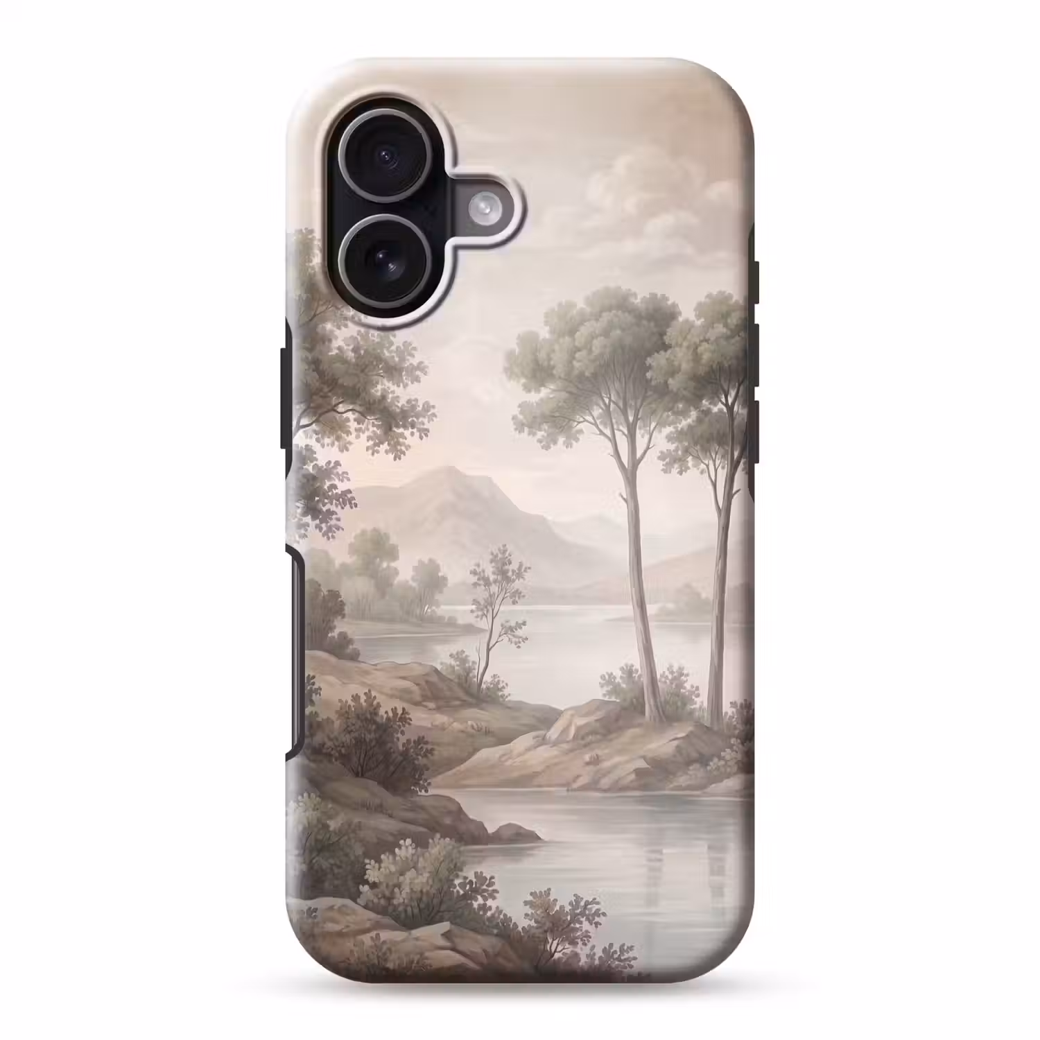 Bomen - Meer - Bergen - Illustratie Toughcase MagSafe Apple iPhone 17 klein -3d
