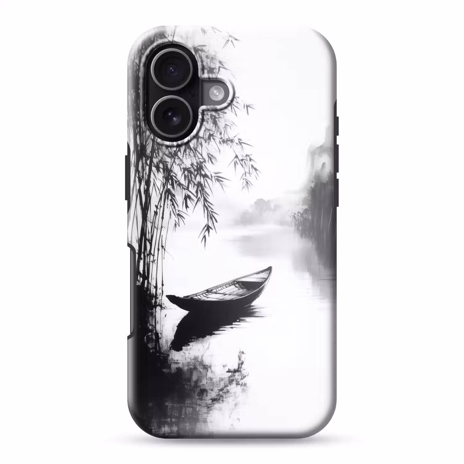 Boot - Rivier - Bamboe - Wit Toughcase MagSafe Apple iPhone 17 klein -3d