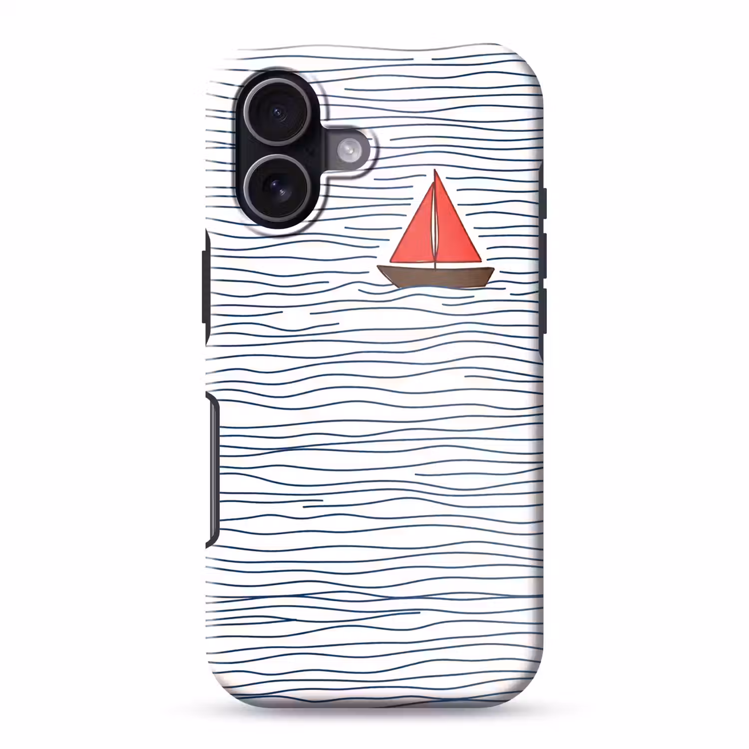 Boot - Water - Rood - Illustratie - Minimalistisch Toughcase MagSafe Apple iPhone 17 klein -3d