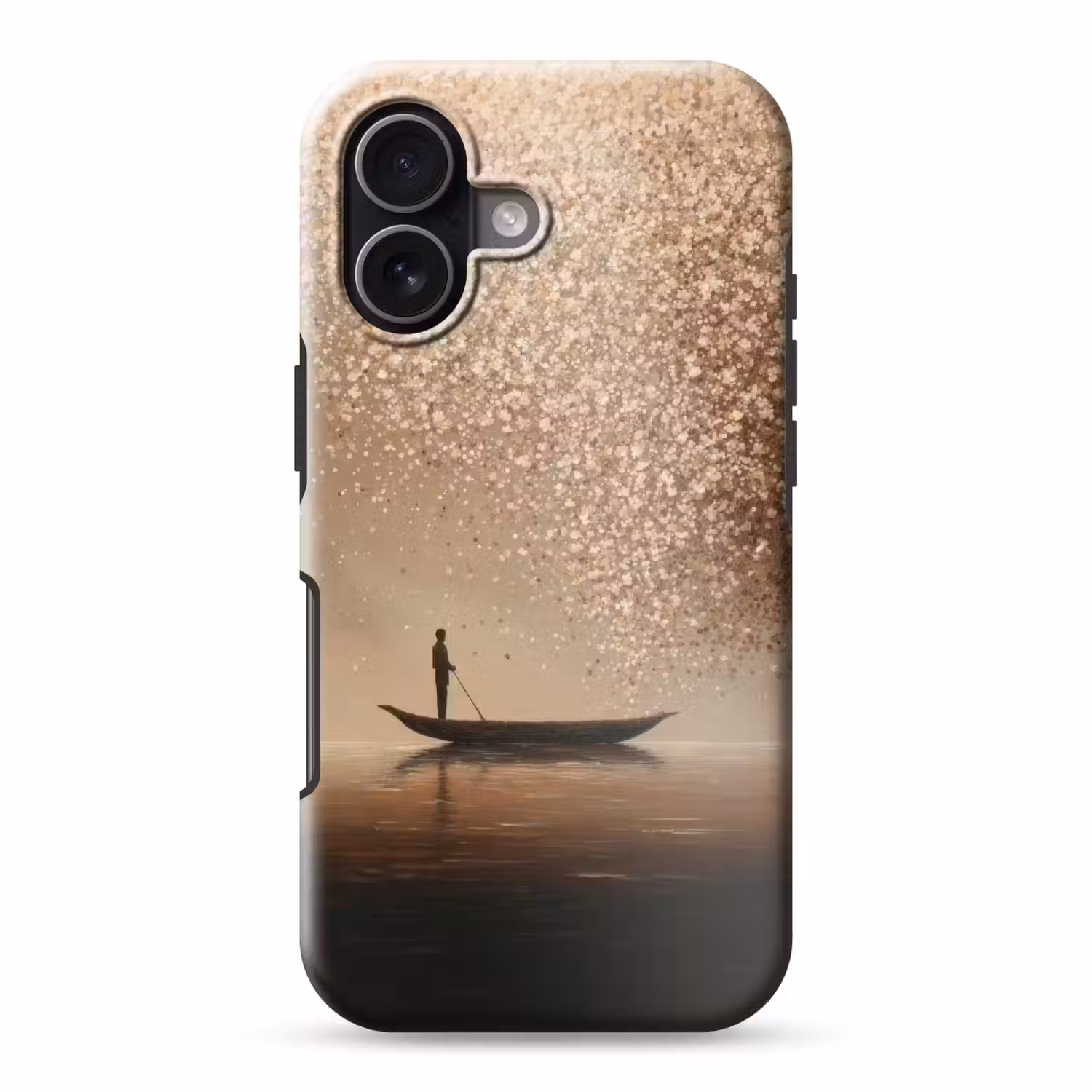 Bootje - Blaadjes - Goud - Water Toughcase MagSafe Apple iPhone 17 klein -3d
