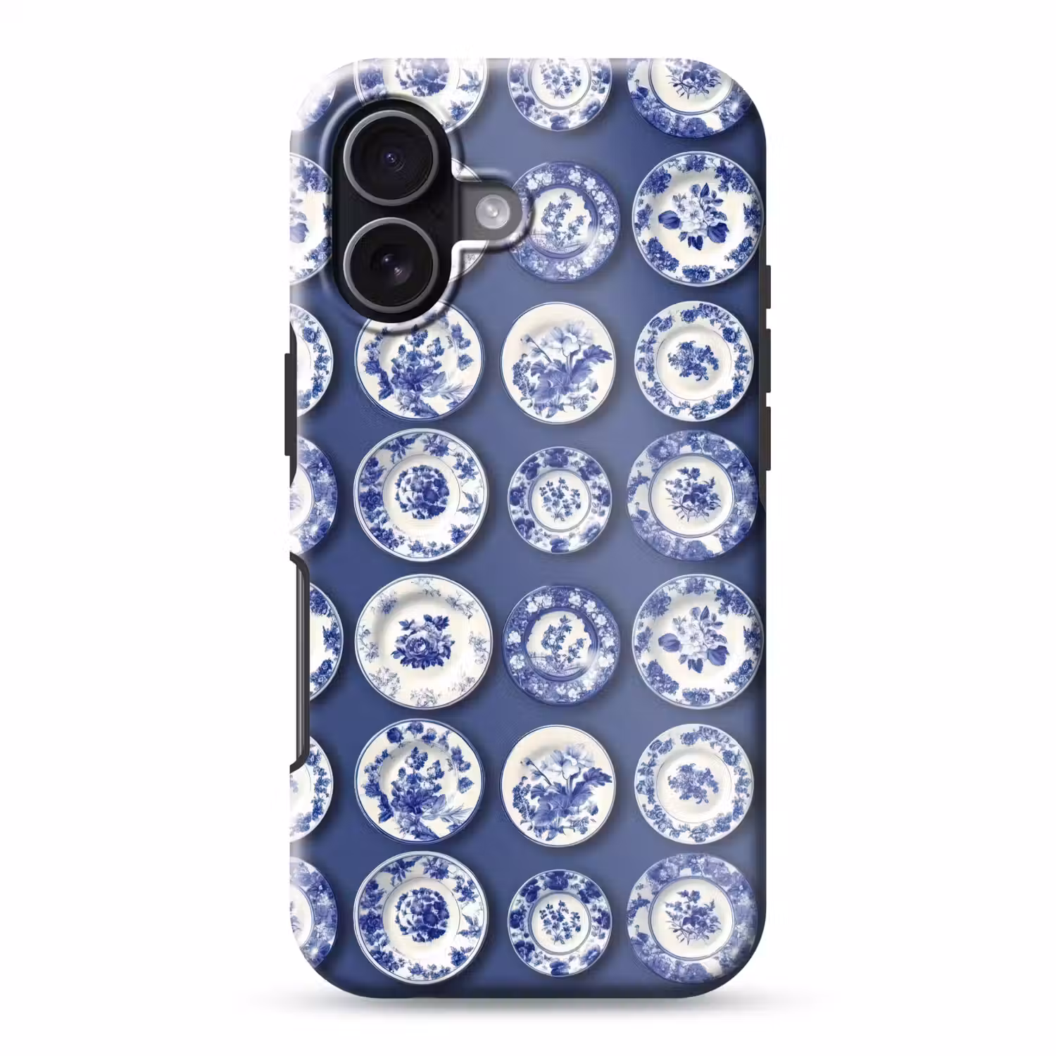 Borden - Floraal - Blauw Toughcase MagSafe Apple iPhone 17 klein 1017 -3d