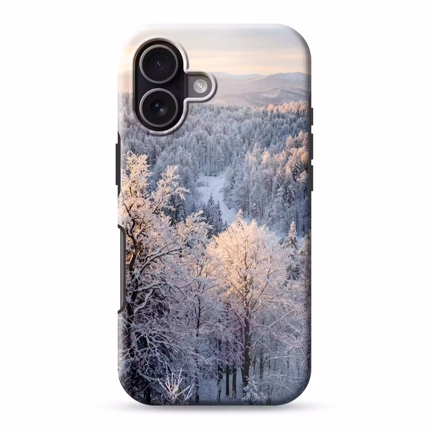 Bos - Bergen - Goud - Winter - Warm Toughcase MagSafe Apple iPhone 17 klein -3d