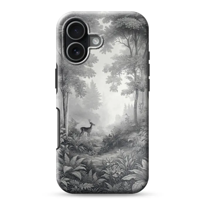 Bos - Hert - Zwart - Wit Toughcase MagSafe Apple iPhone 17 klein -3d
