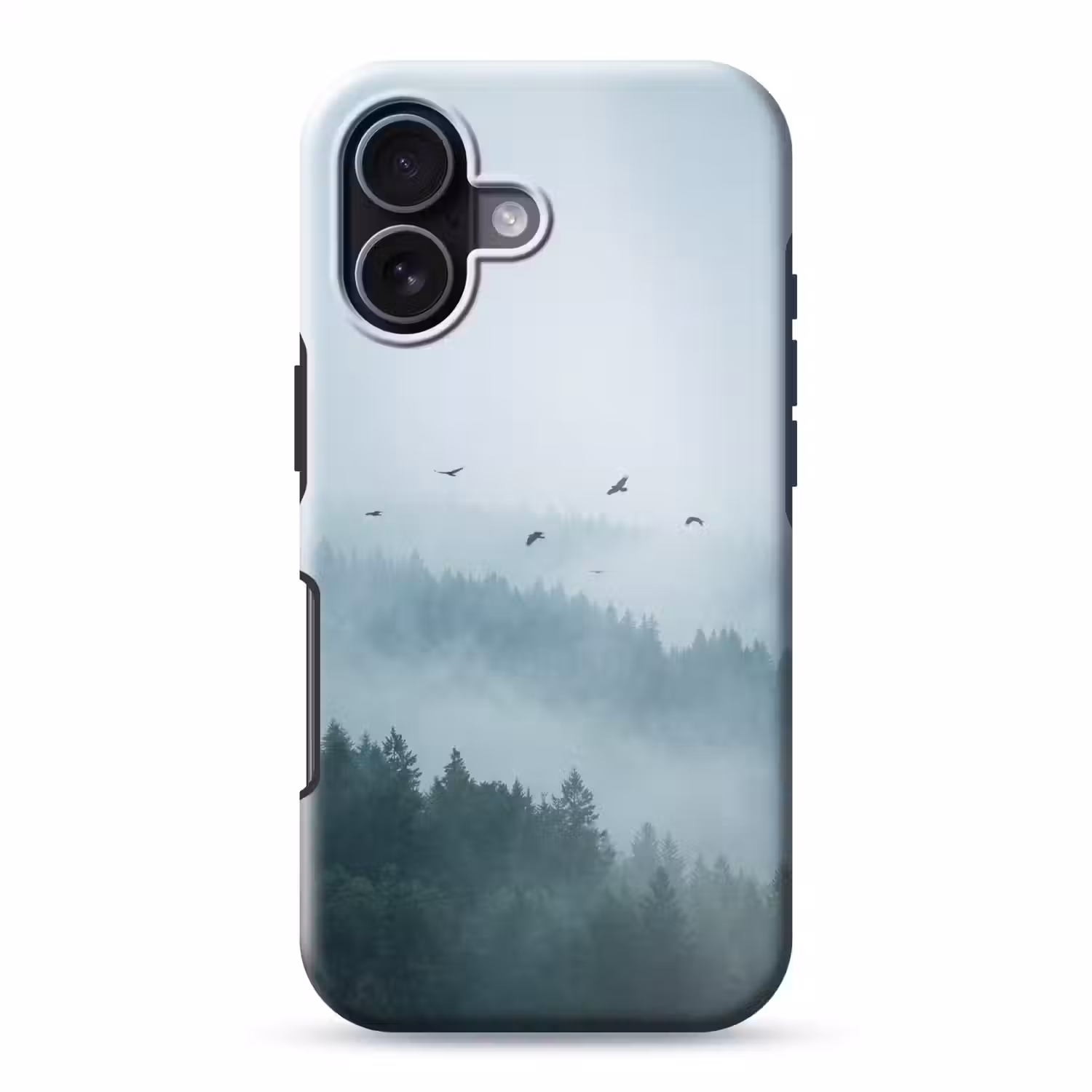 Bos - Mist - Vogels - Natuur - Groen Toughcase MagSafe Apple iPhone 17 klein -3d
