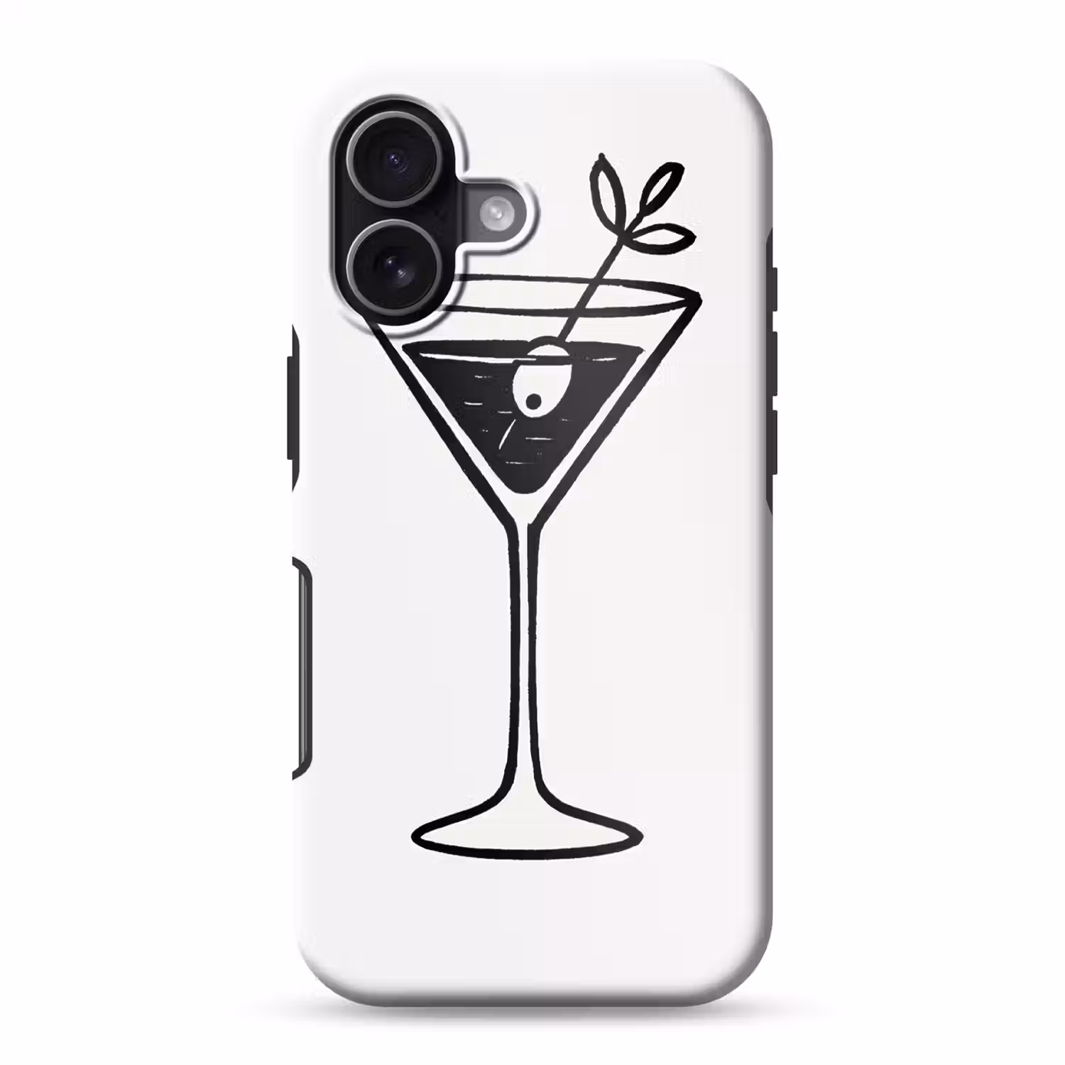 Cocktail - Glas - Olijf - Minimalistisch Toughcase MagSafe Apple iPhone 17 klein -3d