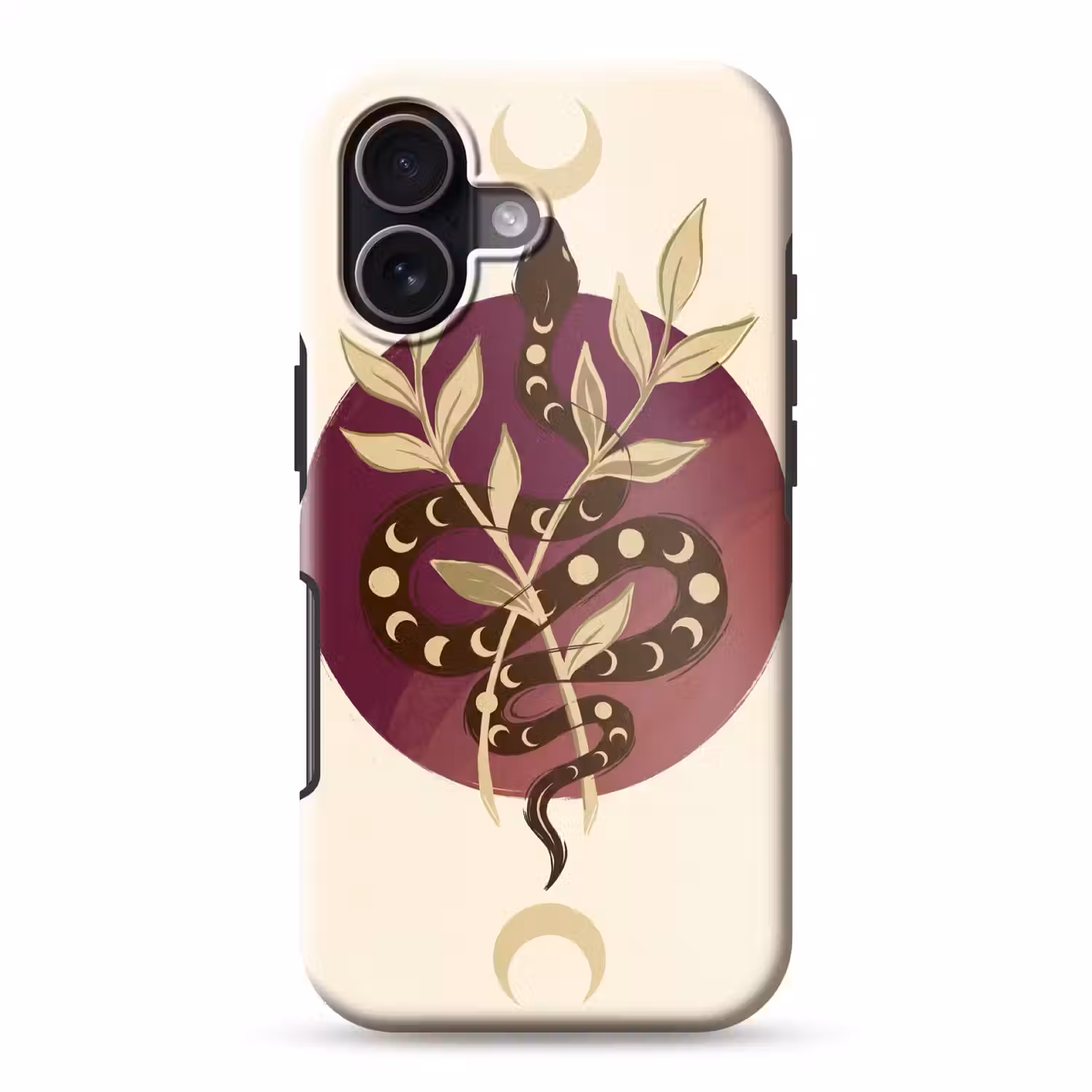 Dieren - Slang - Maan - Mystiek - Abstract Toughcase MagSafe Apple iPhone 17 klein -3d