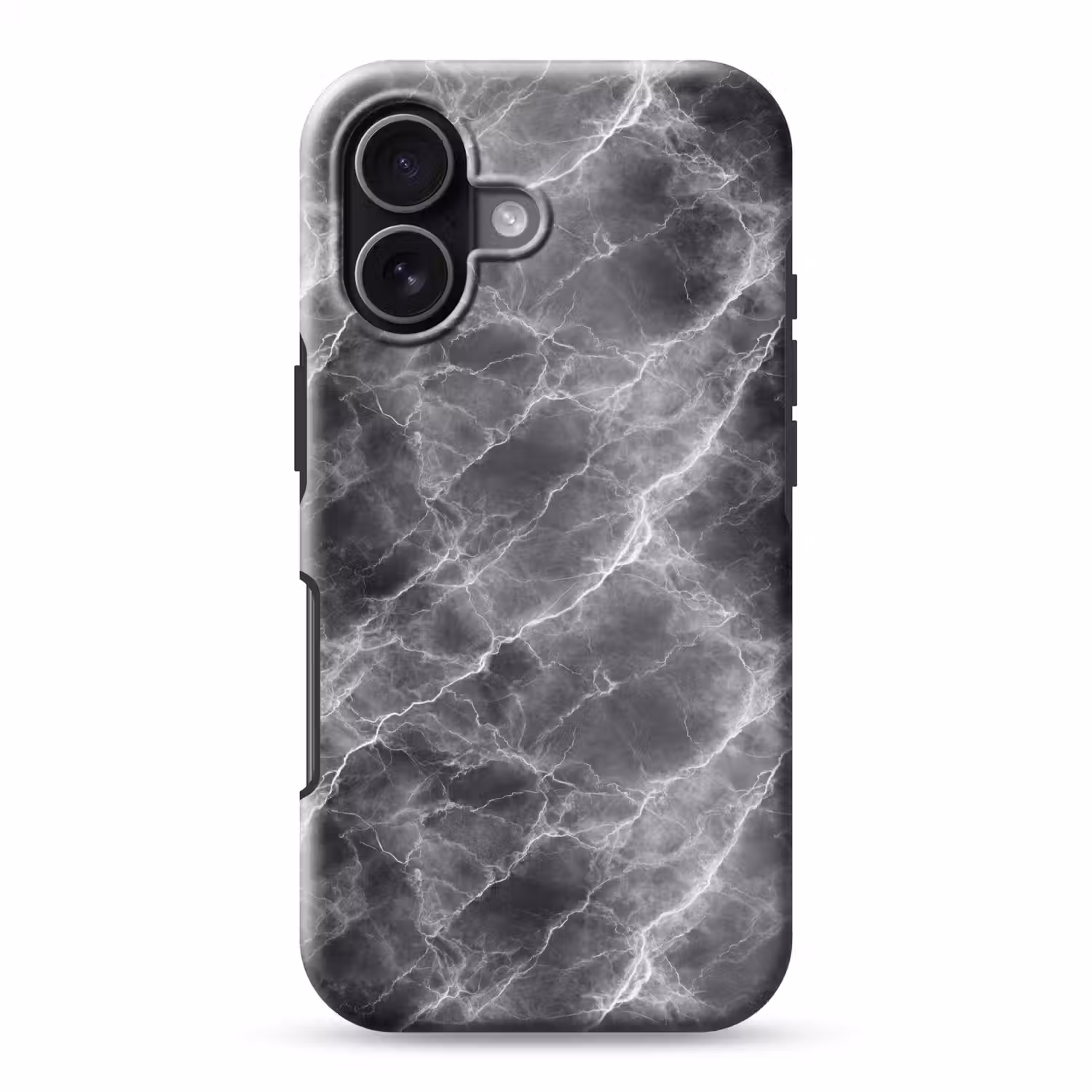 Donkergrijs - Bliksem - Marmer Toughcase MagSafe Apple iPhone 17 klein 1017 -3d