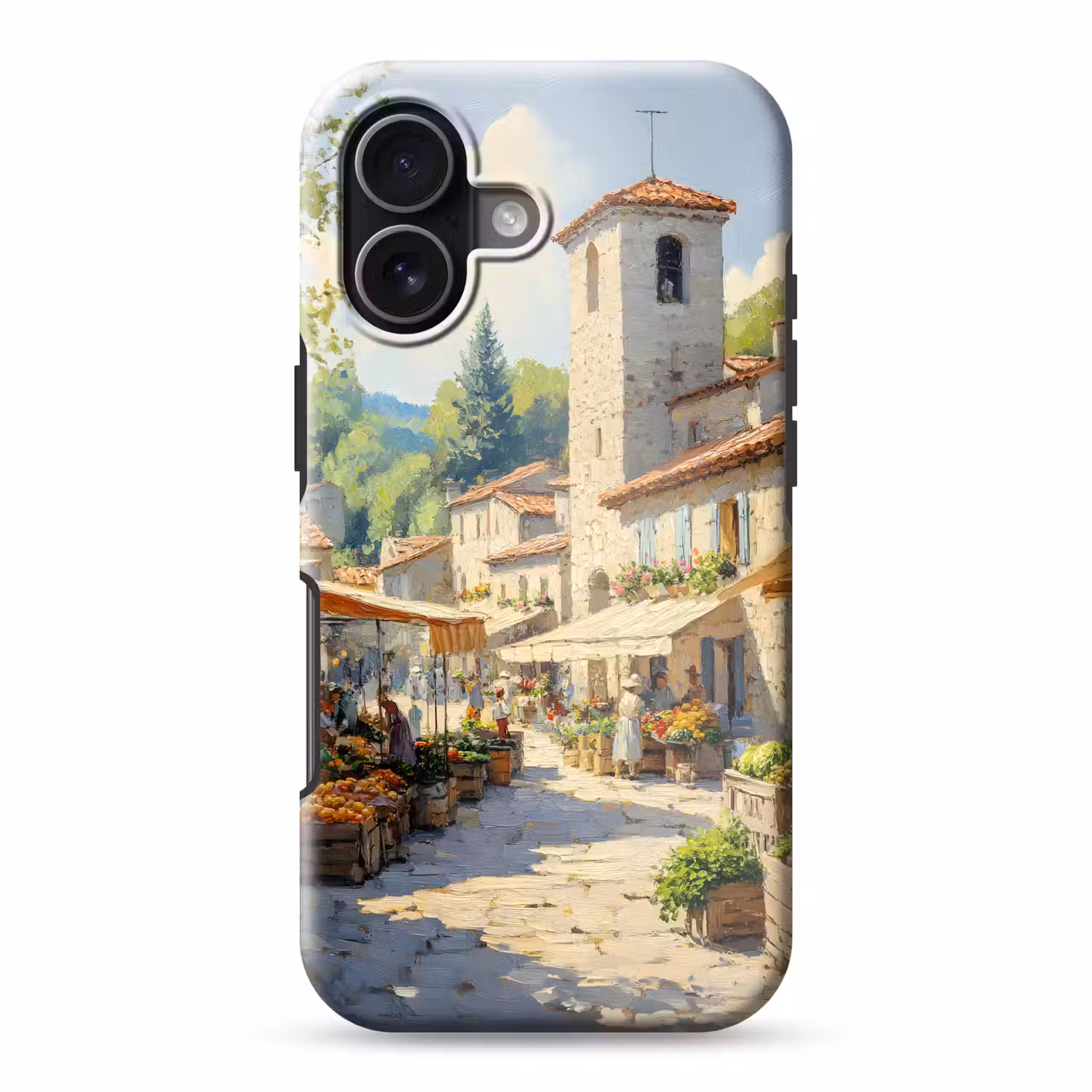 Dorp - Zon - Kraampjes - Huizen Toughcase MagSafe Apple iPhone 17 klein -3d
