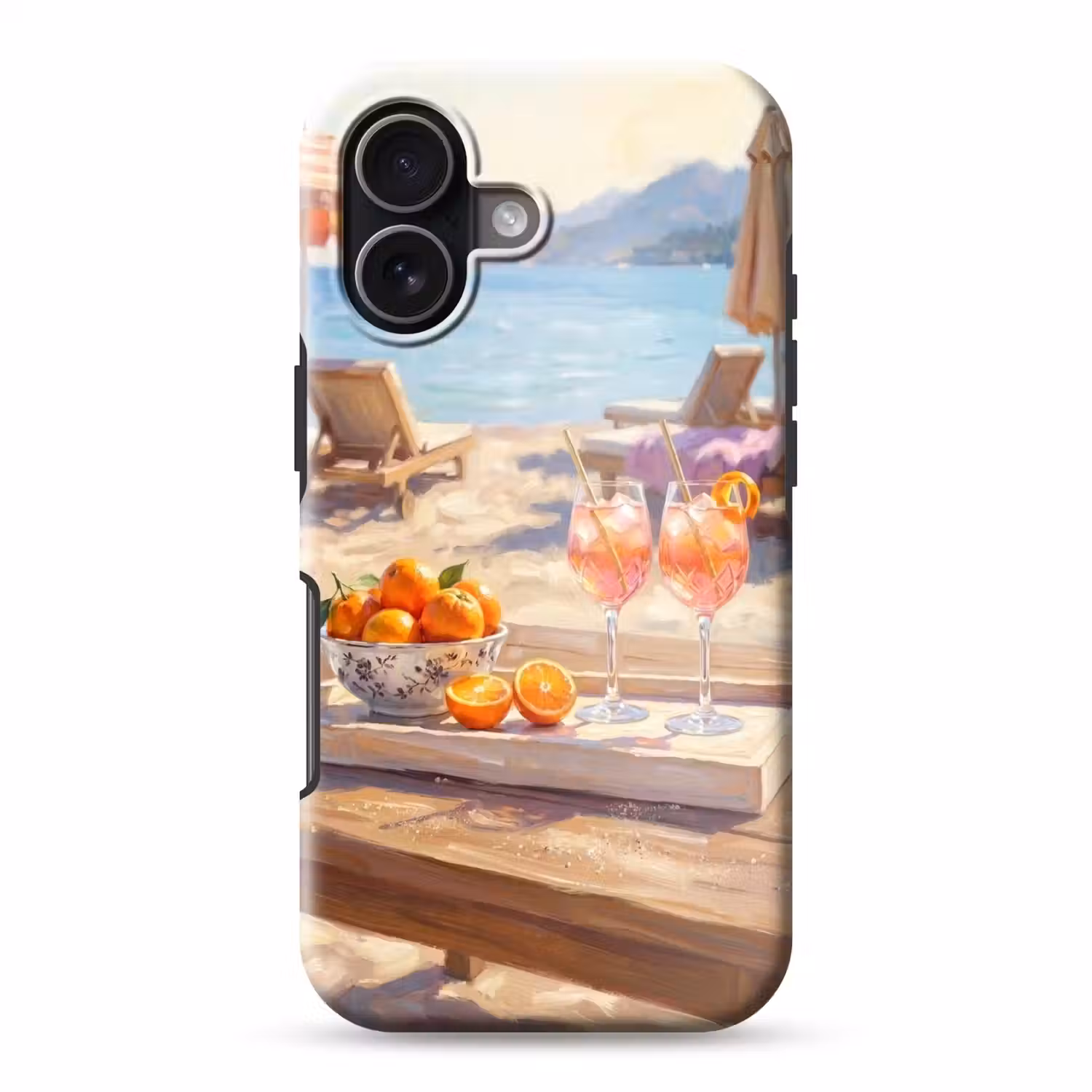 Drank - Glazen - Strand - Zomer - Oranje Toughcase MagSafe Apple iPhone 17 klein -3d