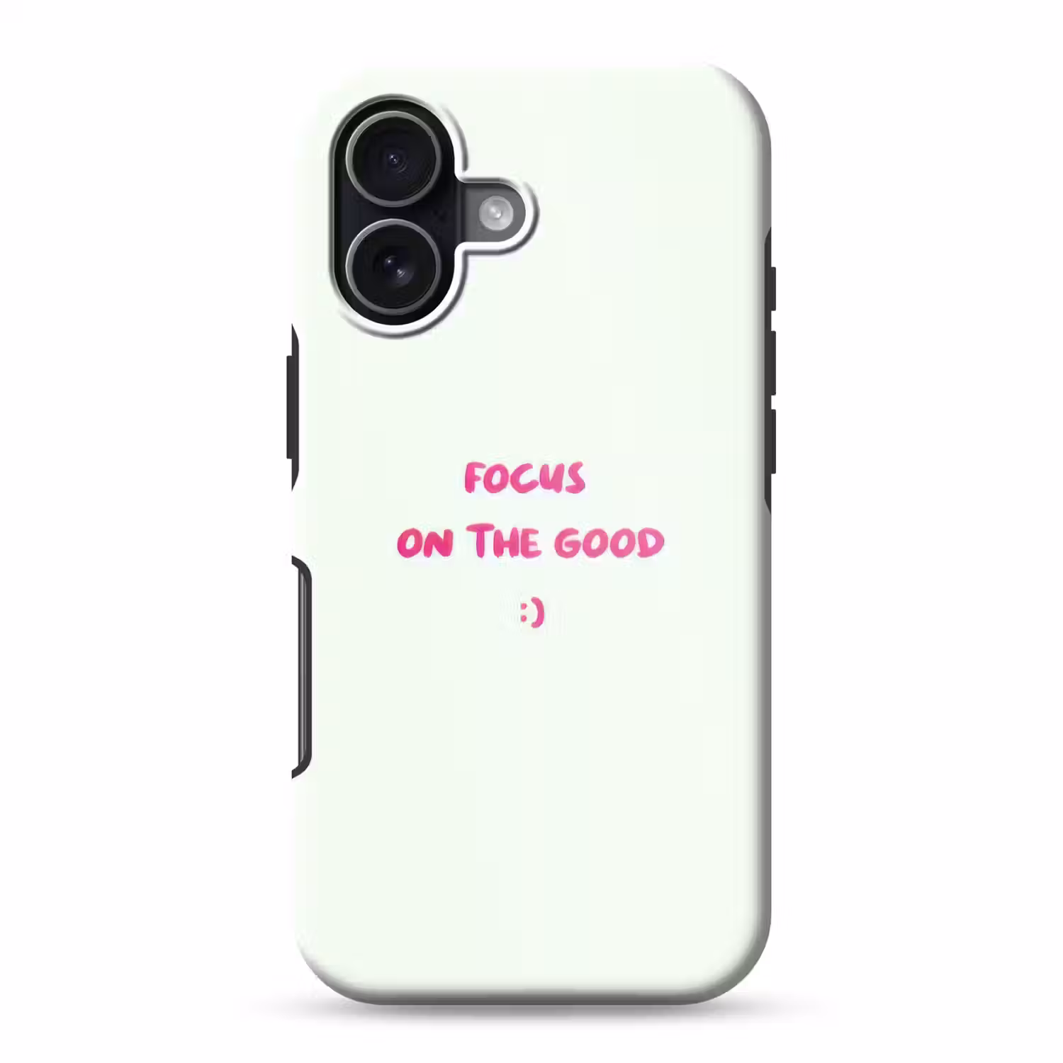 Focus - Beige - Roze - Smiley Toughcase MagSafe Apple iPhone 17 klein -3d