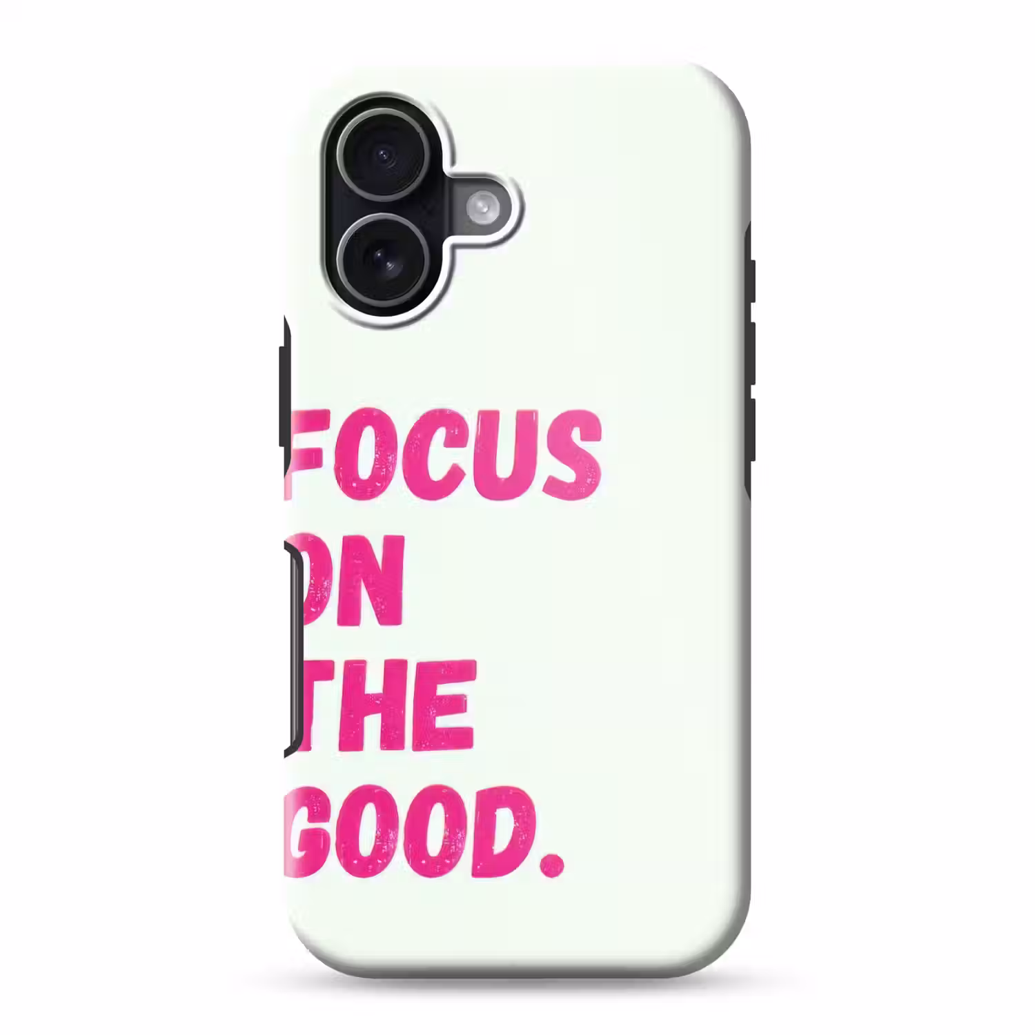 Focus on the good - Beige - Roze Toughcase MagSafe Apple iPhone 17 klein -3d